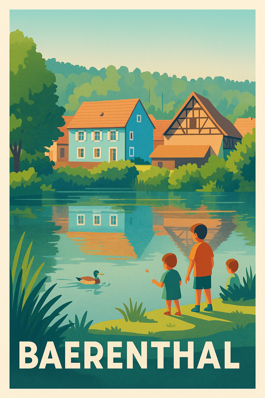 Affiche Baerenthal — Sérénité au bord de l'eau · poster d'art de Baerenthal