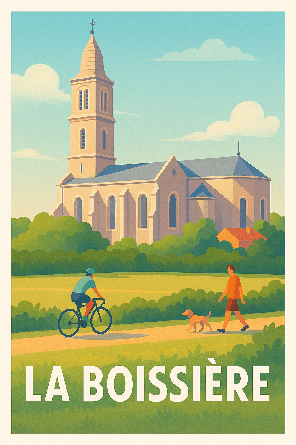 Affiche La Boissière — Tranquillité et nature au cœur du village · poster d'art de La Boissière