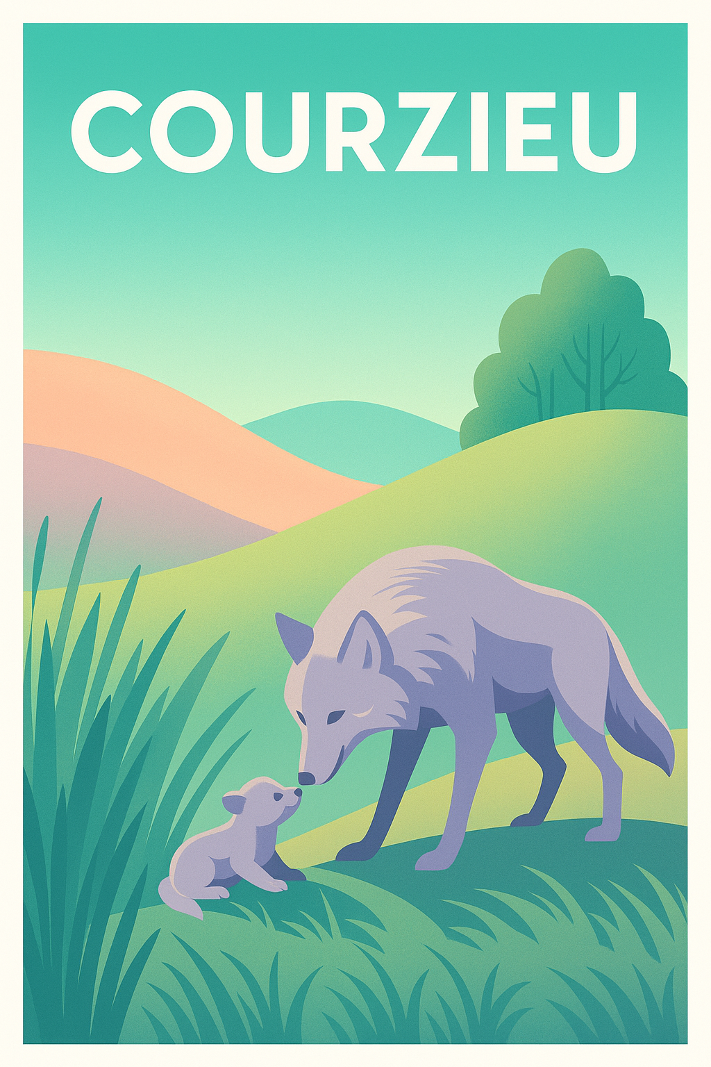 Affiche Courzieu — Tendresse sauvage au cœur de la nature · poster d'art de Courzieu