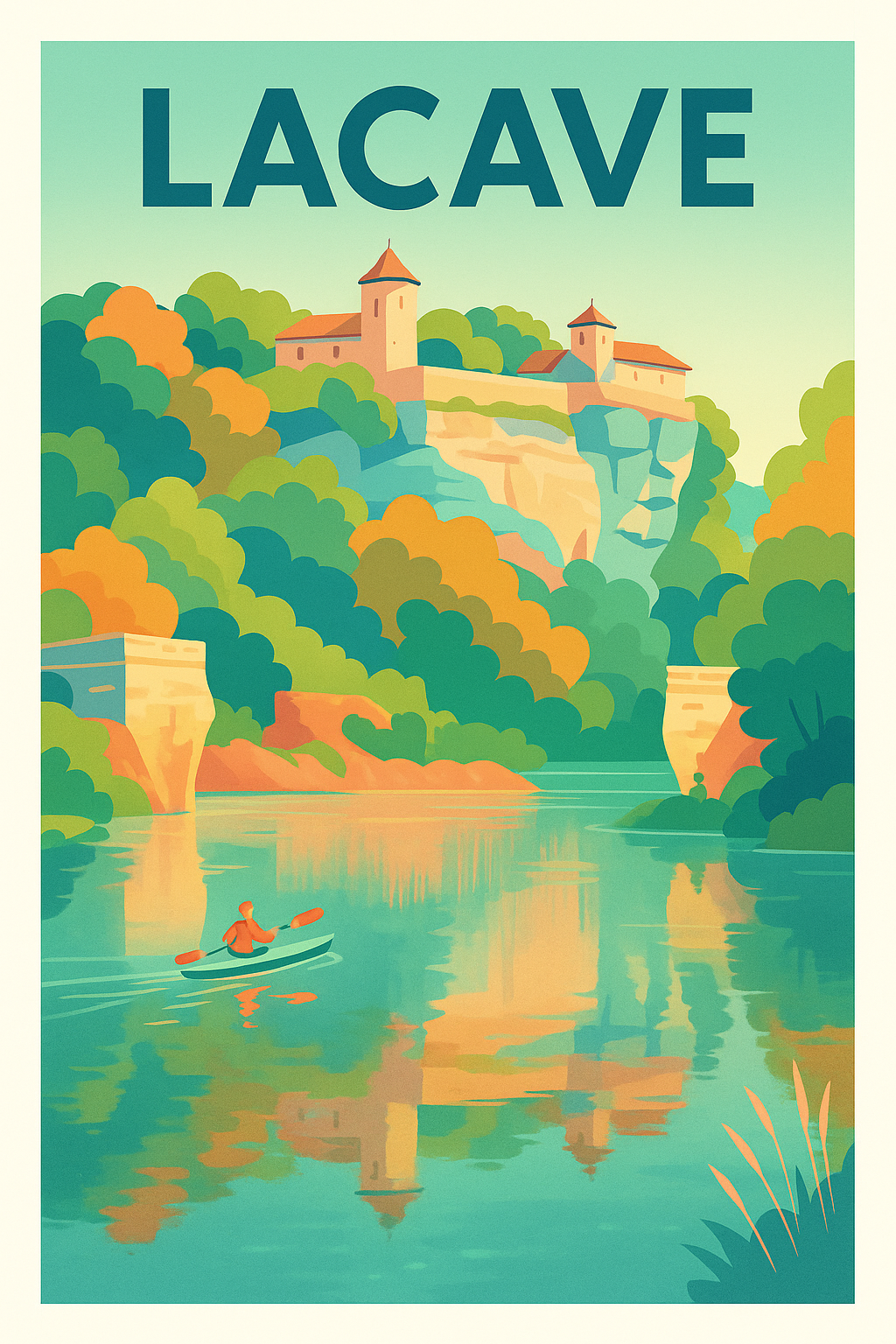 Affiche Lacave — Évasion et Sérénité au Bord de l'Eau · poster d'art de Lacave