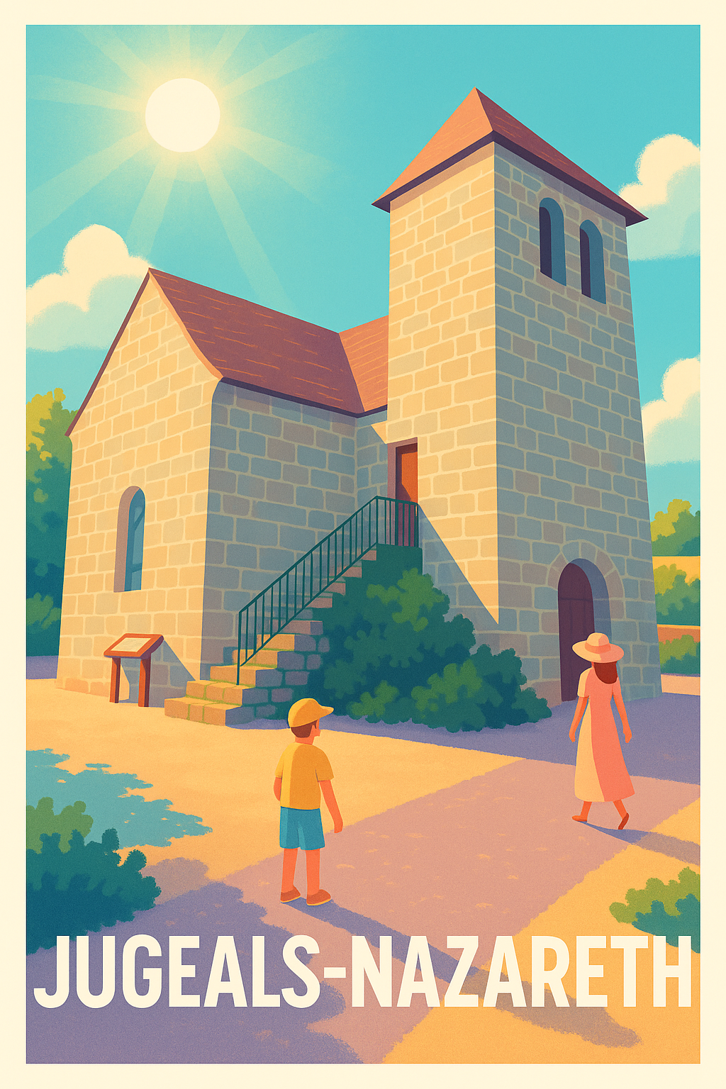 Affiche Jugeals-Nazareth — Charme et tranquillité en Nouvelle-Aquitaine · poster d'art de Jugeals-Nazareth
