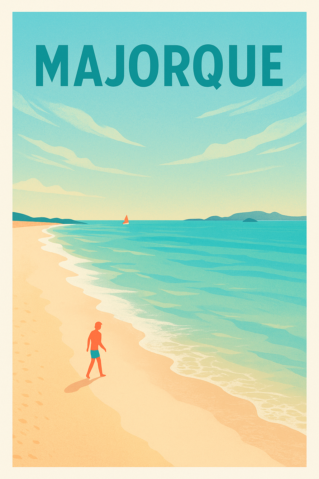 Affiche Majorque — Évasion au bord de la mer · poster d'art de Majorque