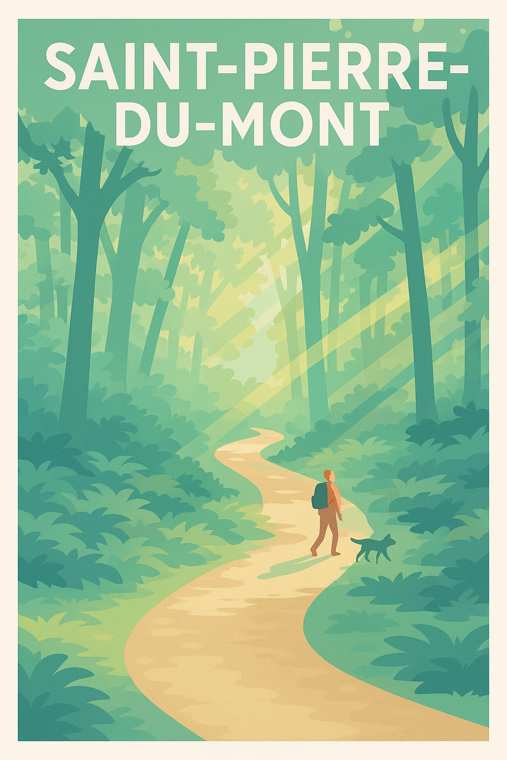Affiche de Saint-Pierre-du-Mont - Invitation à la promenade en forêt