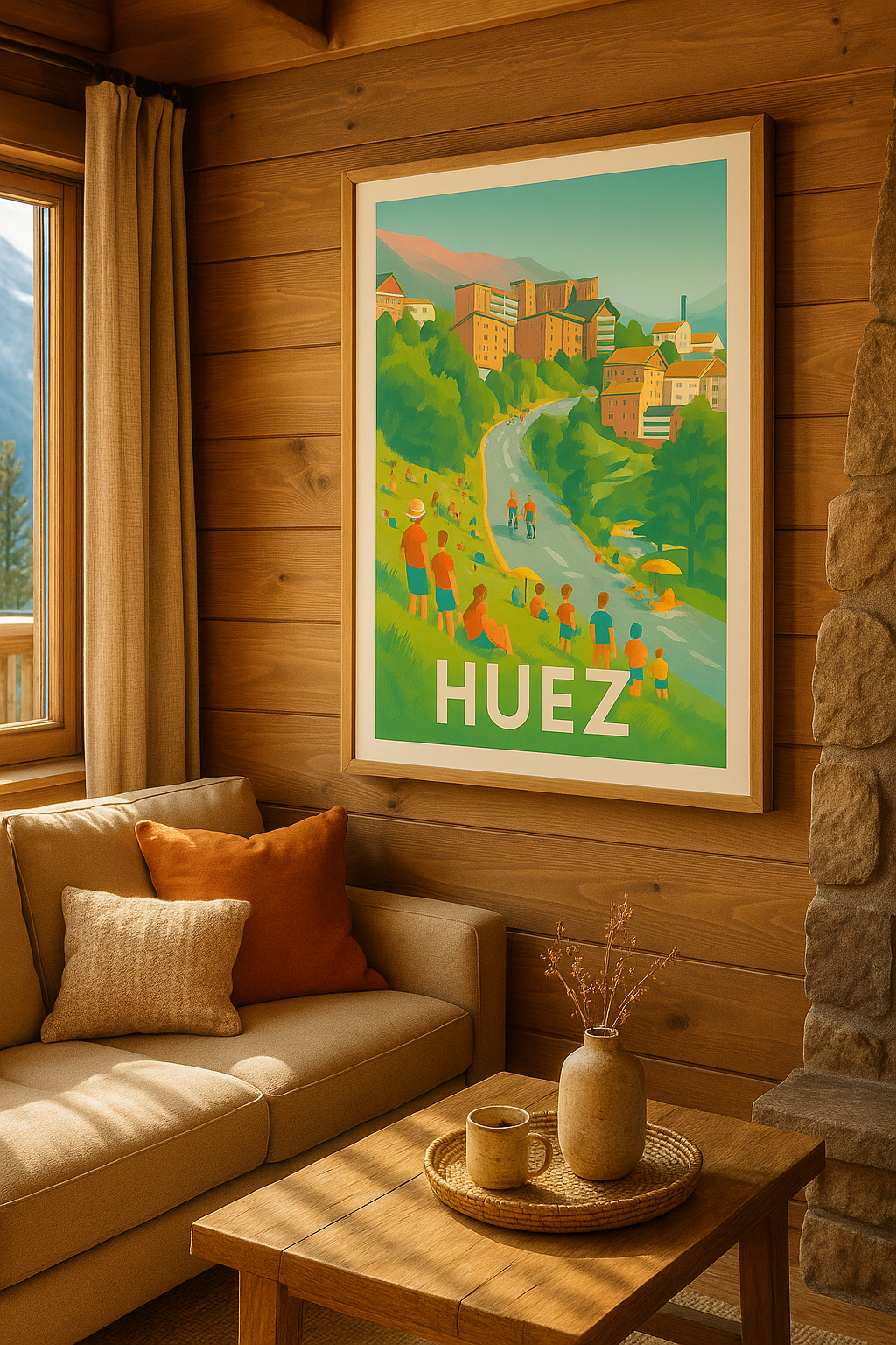 Affiche Huez — Escapade sportive au cœur des Alpes · poster d'art de Huez