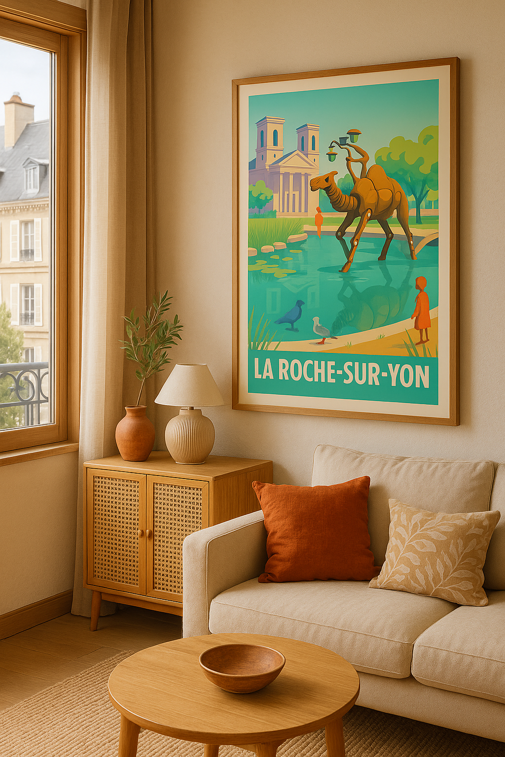 Mise en situation Affiche La Roche-sur-Yon - Voyage au coeur des curiosités urbaines