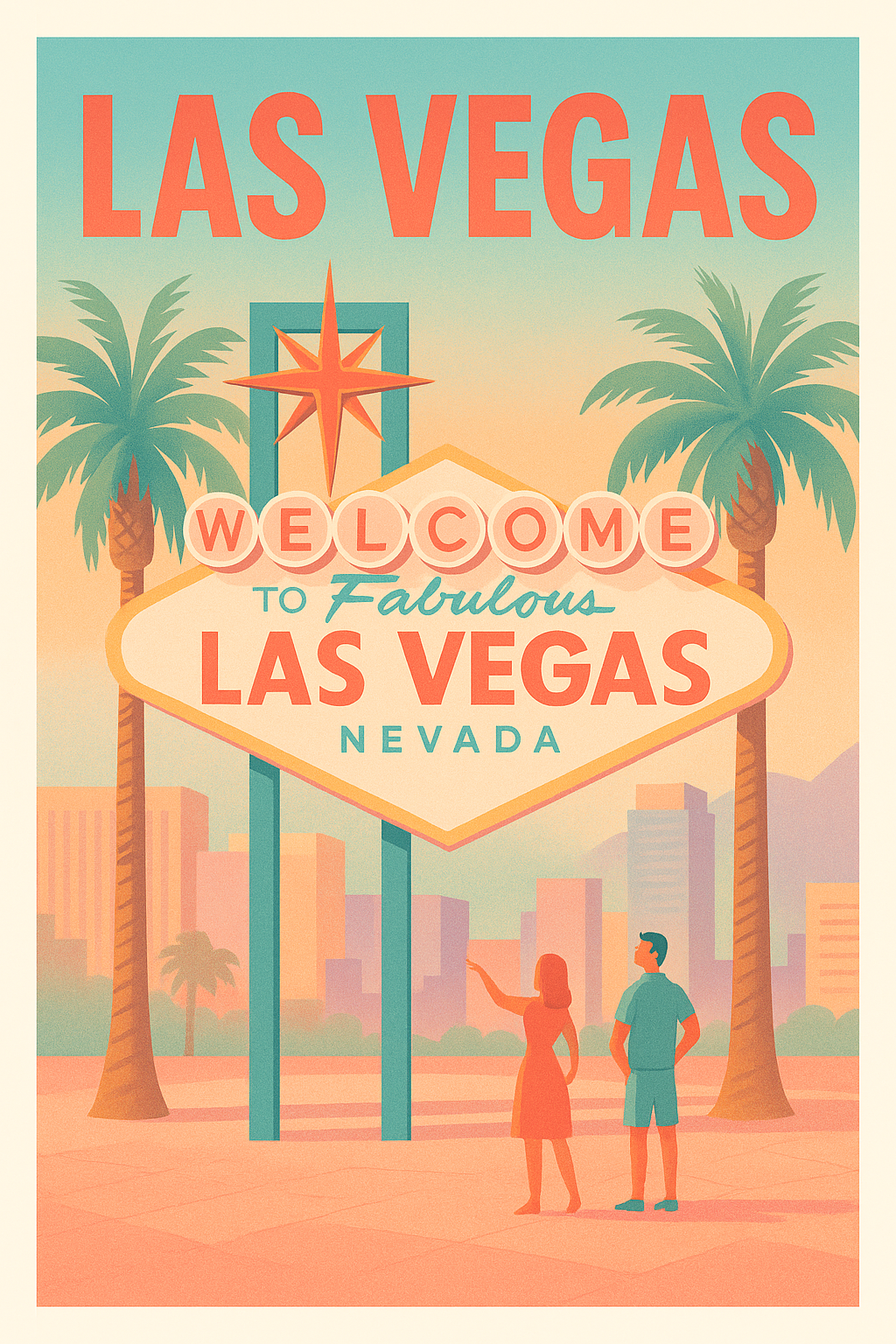 Affiche Las Vegas — L'incontournable Welcome to Fabulous Las Vegas · poster d'art de Las Vegas
