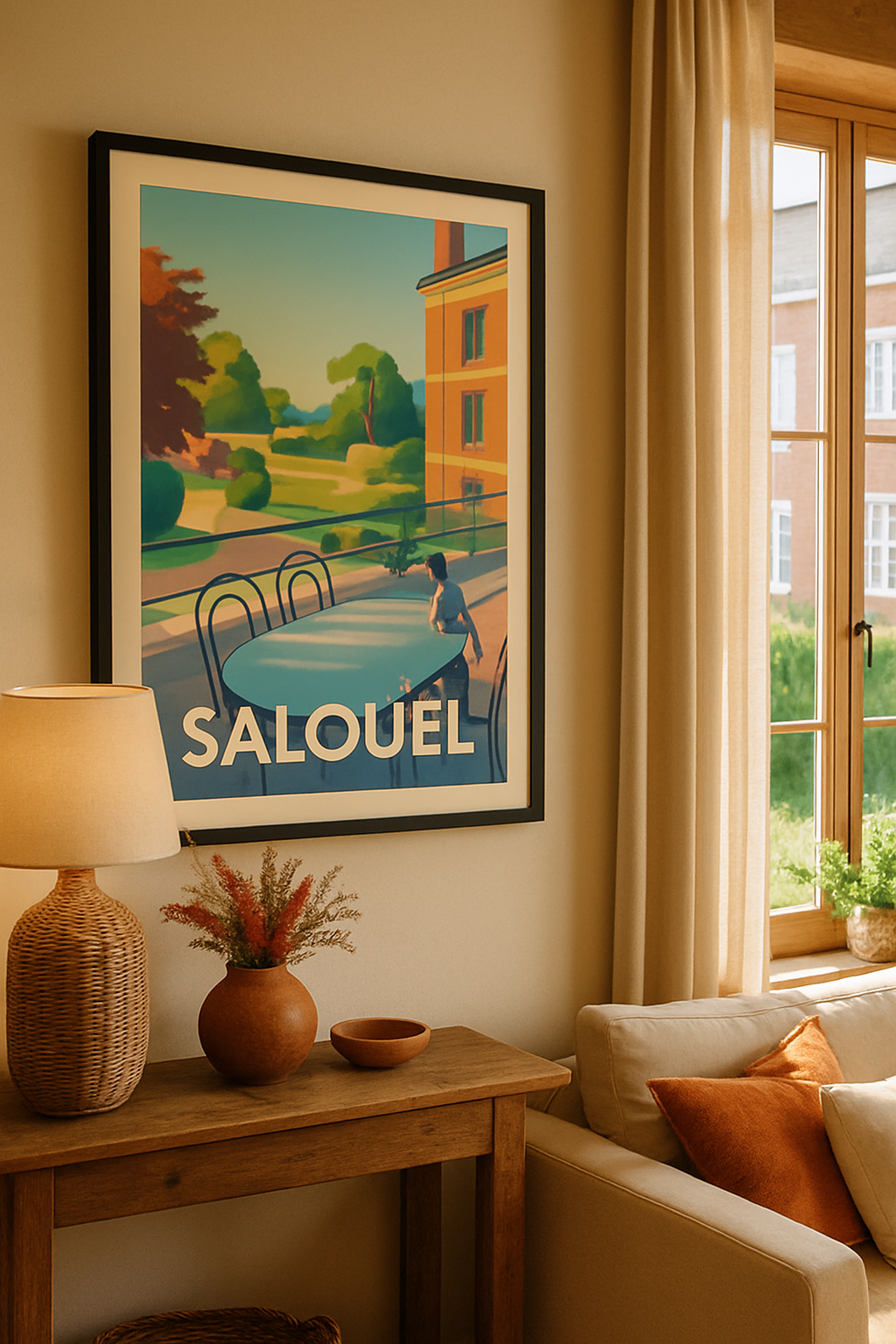 Mise en situation Affiche de Salouël - Sérénité au soleil couchant
