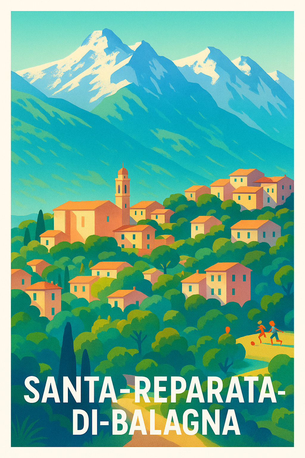 Affiche de Santa-Reparata-di-Balagna - Tranquillité Corse entre Montagnes et Villages
