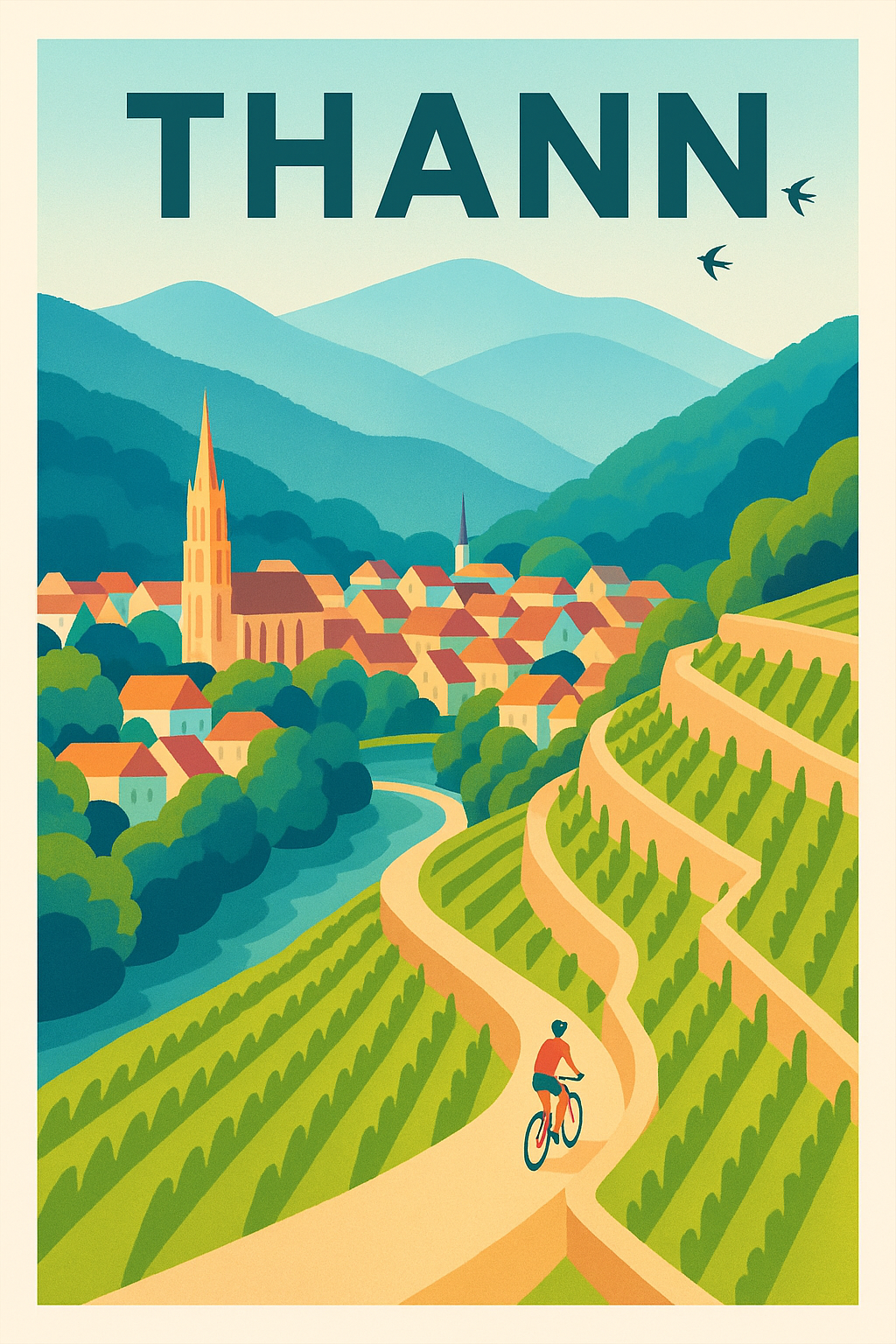Affiche de Thann - Escapade entre vignes et collines