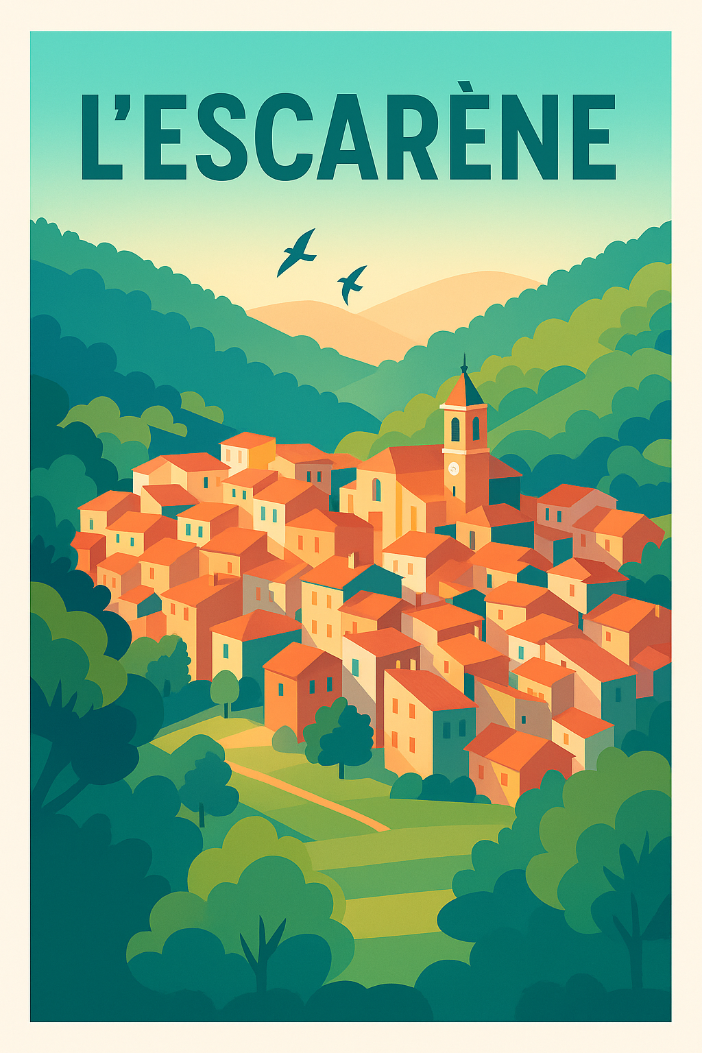 Affiche de L'Escarène - Charme et sérénité au cœur des collines