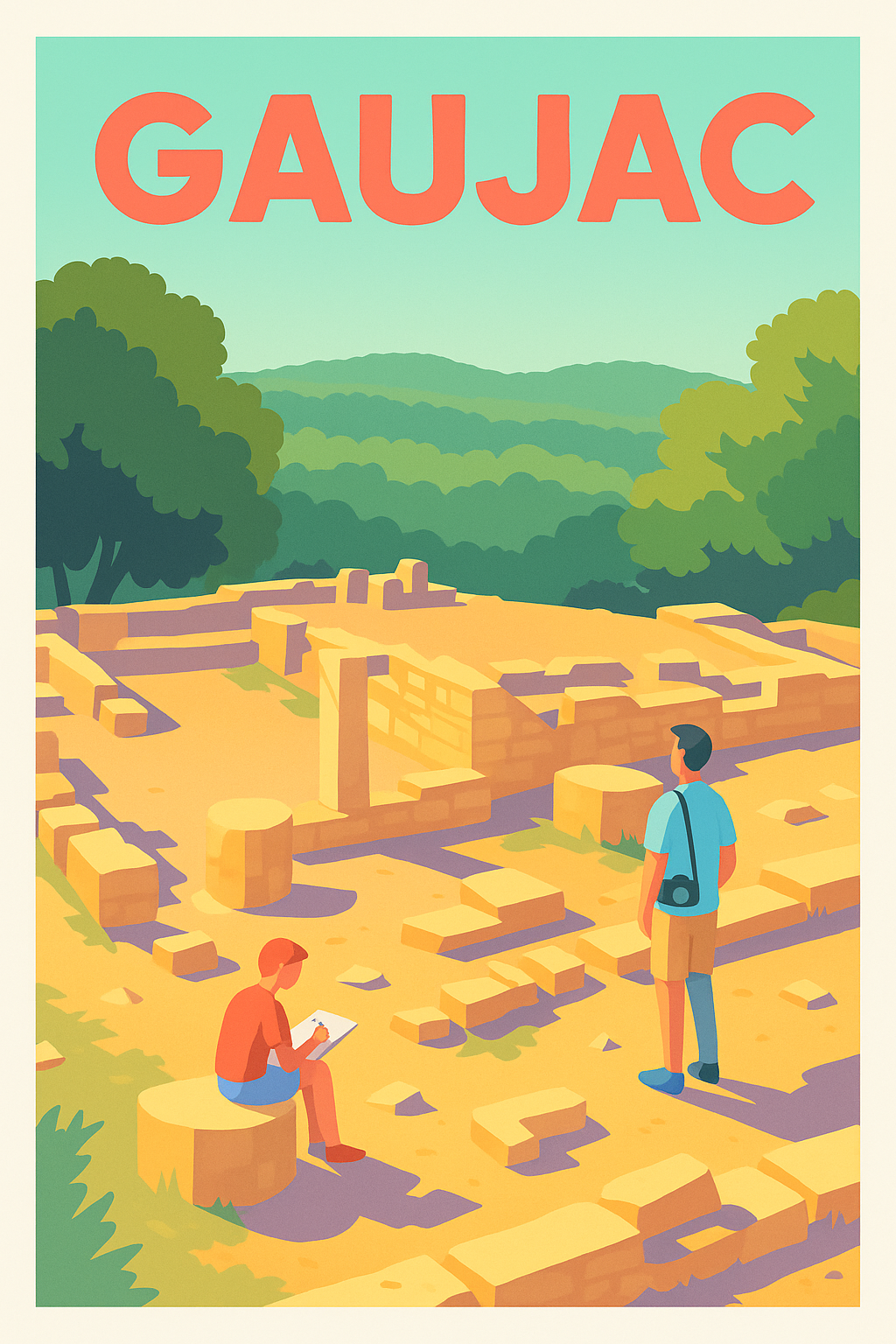 Affiche de Gaujac - Voyage au cœur des ruines historiques