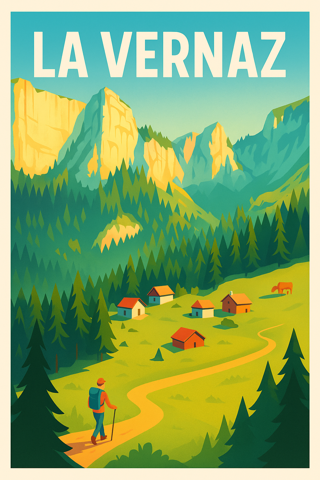 Affiche La Vernaz — Escapade nature en montagne · poster d'art de La Vernaz