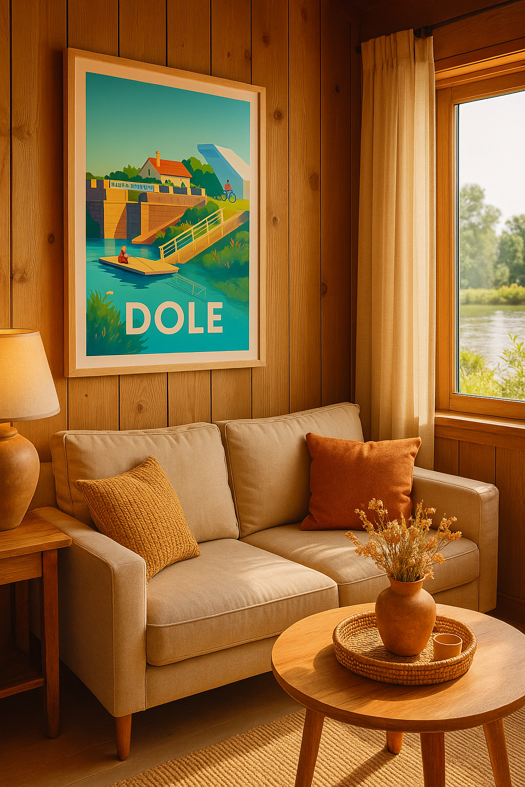 Affiche Dole — Tranquillité au Canal du Rhône au Rhin · poster d'art de Dole