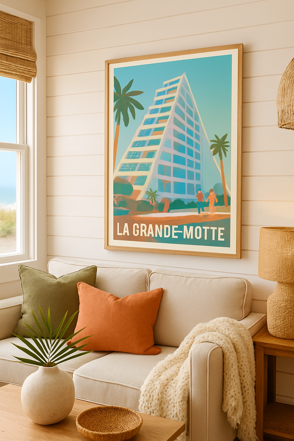 Mise en situation Affiche de La Grande-Motte - Architecture et douceur de vivre en bord de mer