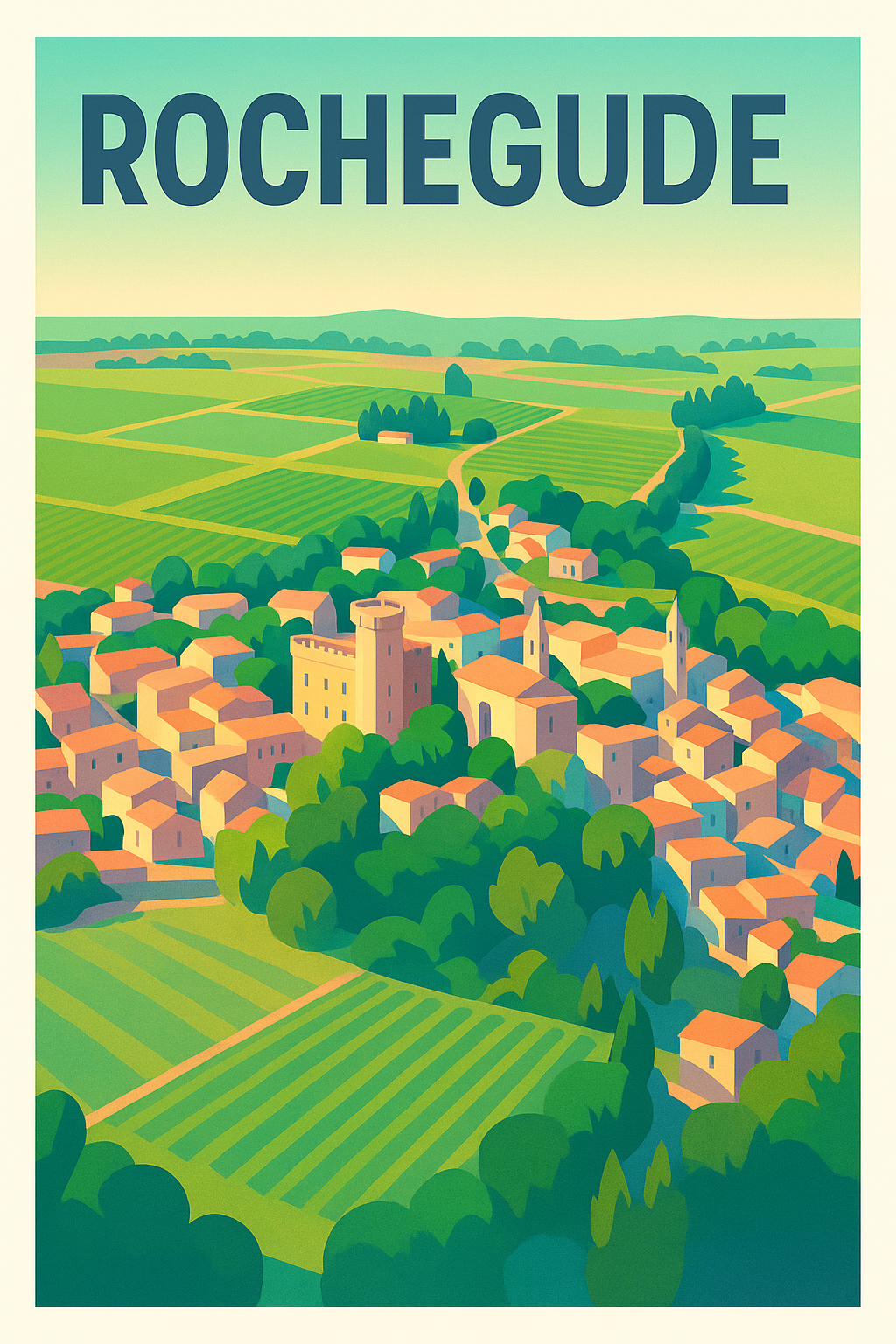 Affiche de Rochegude - Charme bucolique du village provençal