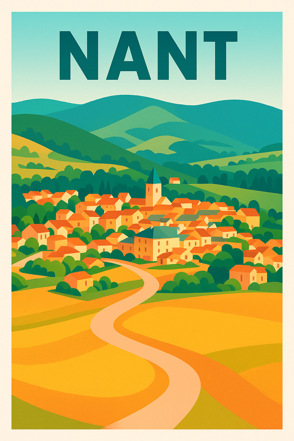 Affiche de Nant - Village pittoresque au cœur des collines