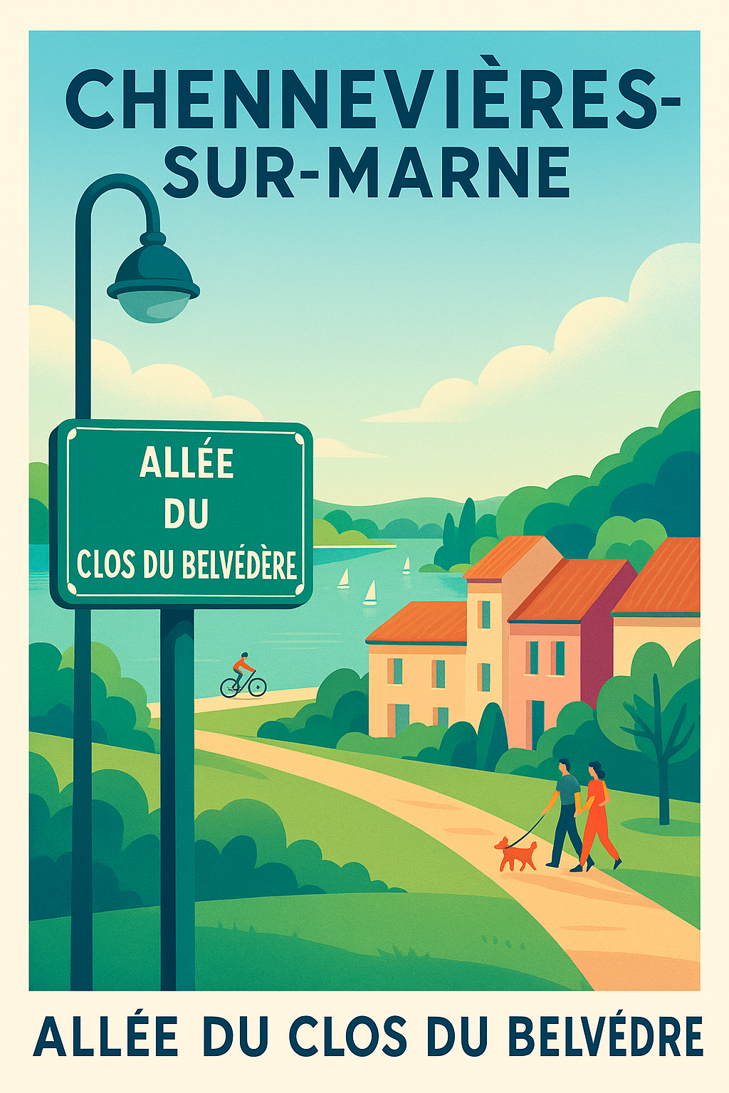 Affiche de Chennevières-sur-Marne - L'Allée du Clos du Belvédère en douceur