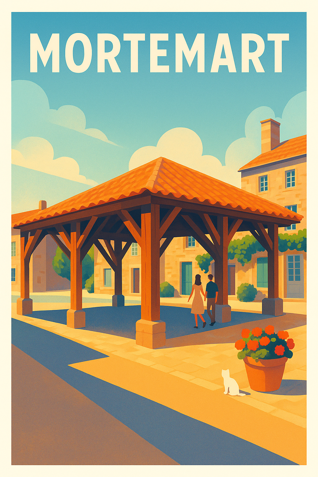 Affiche Mortemart — Charme et sérénité en Nouvelle-Aquitaine · poster d'art de Mortemart