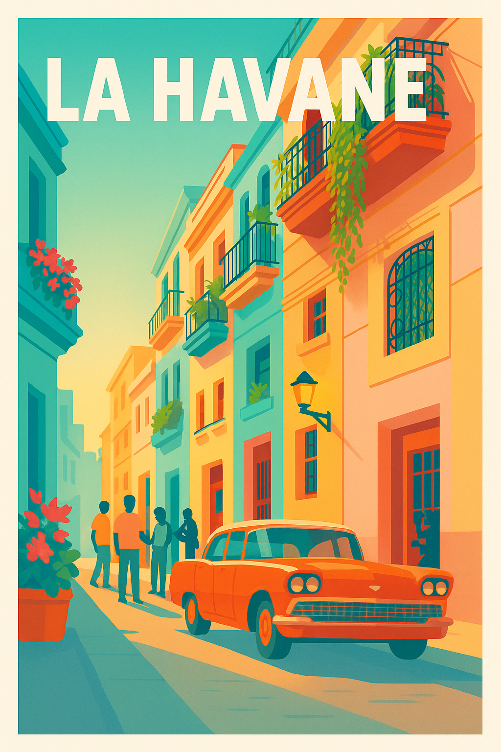 Affiche de La Havane - Charme vintage et couleurs tropicales