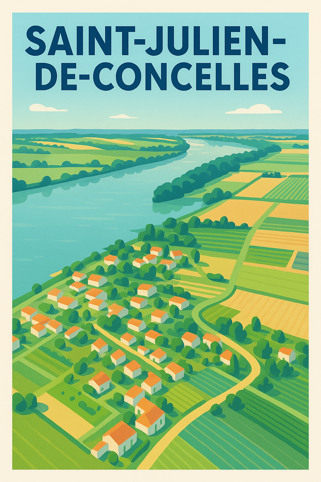Affiche de Saint-Julien-de-Concelles - Vue aérienne paisible et champêtre