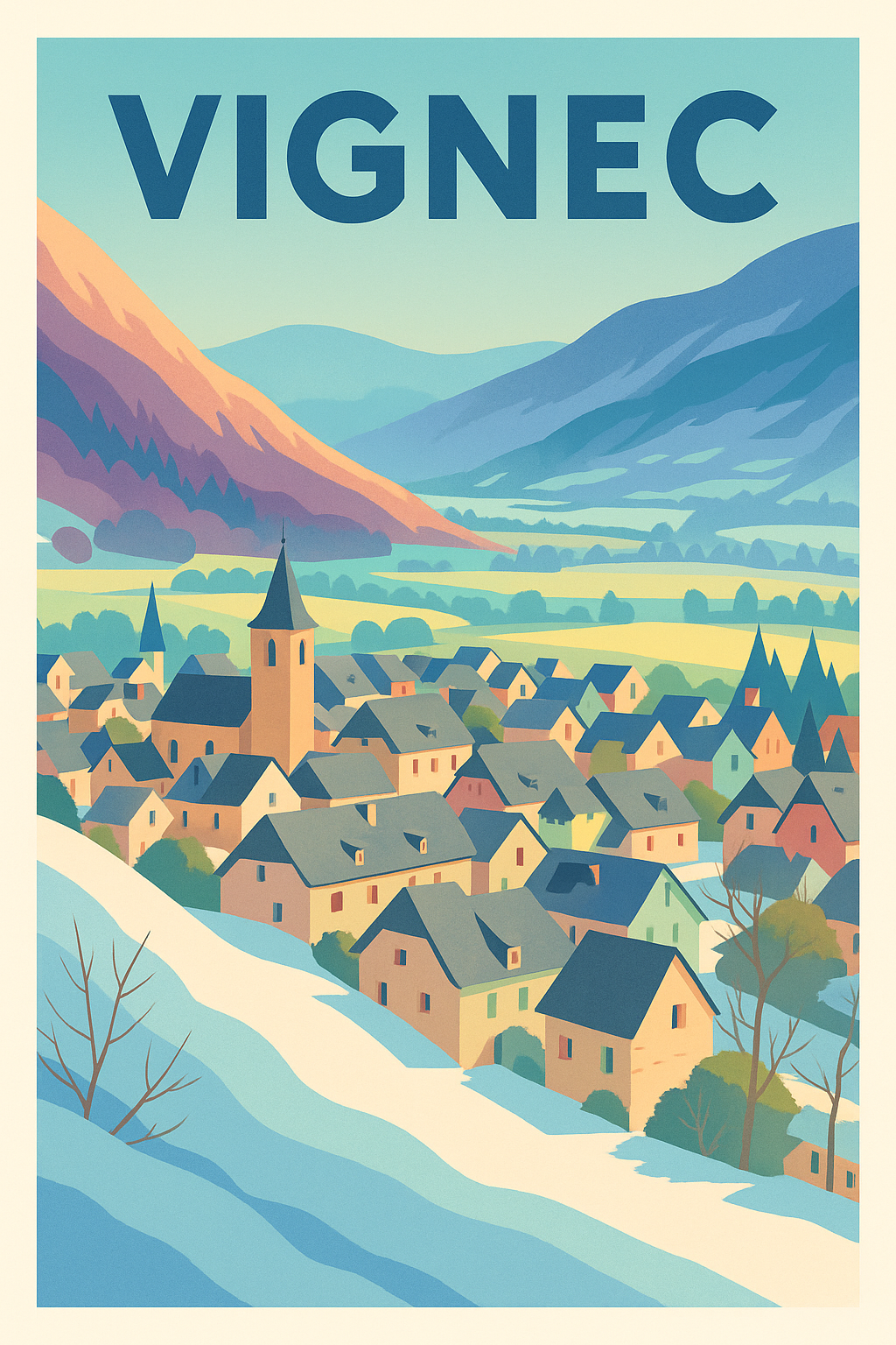 Affiche de Vignec - Charme paisible des montagnes