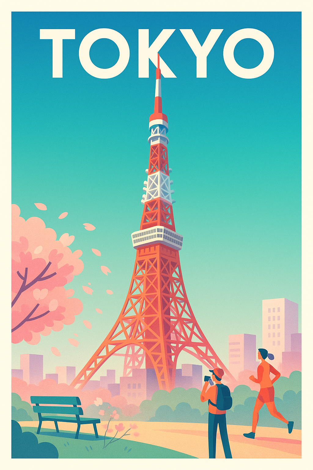 Affiche de Tokyo - L'élégance printanière de la tour emblématique