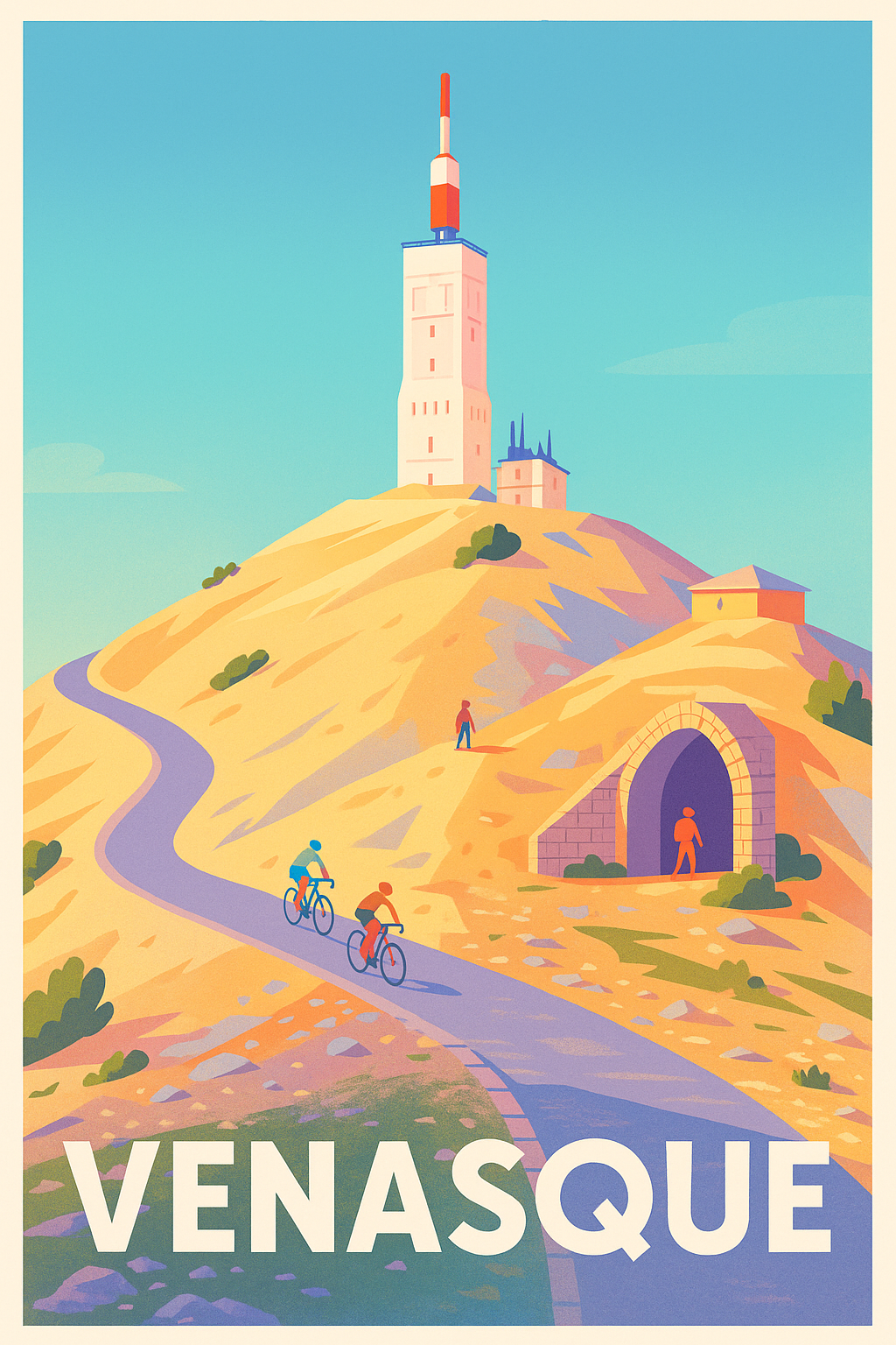 Affiche Venasque — L'ascension emblématique du Mont Ventoux · poster d'art de Venasque