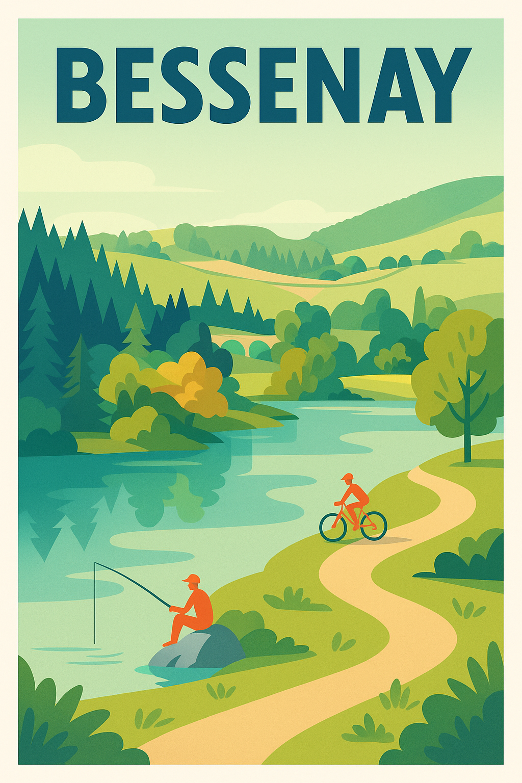 Affiche Bessenay — Échappée verte et balades paisibles · poster d'art de Bessenay