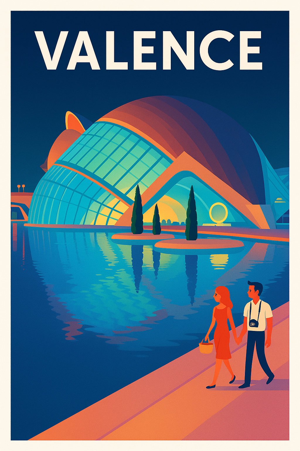 Affiche de Valence - L'élégance contemporaine au fil de l'eau