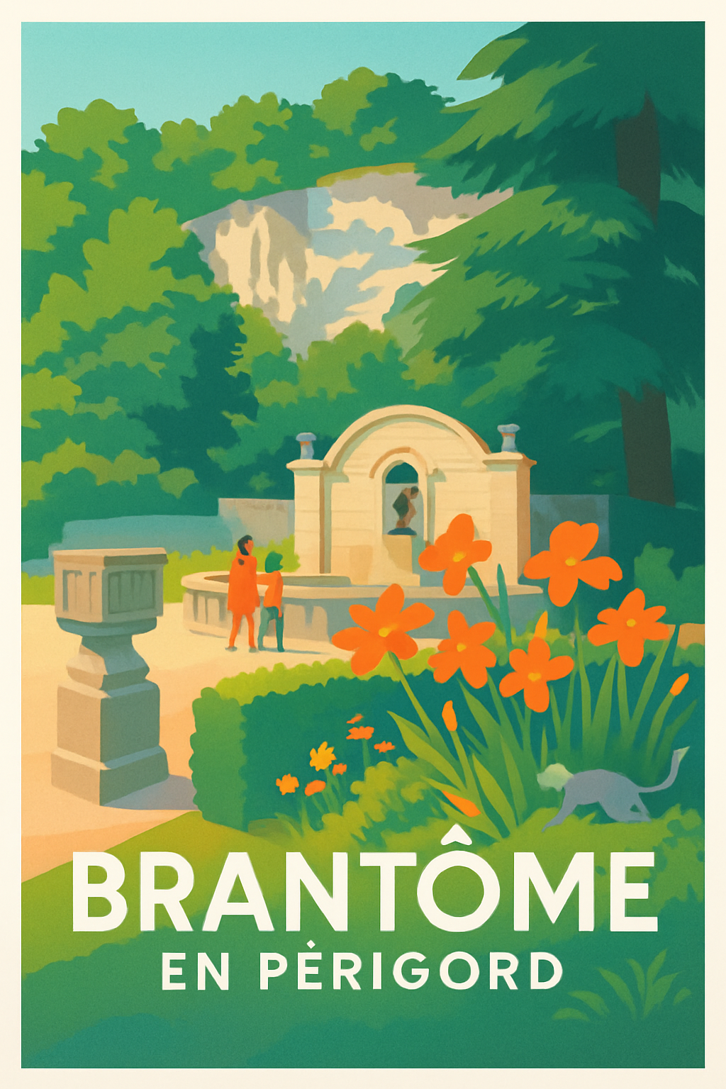 Affiche de Brantôme - L'élégance verte du Périgord