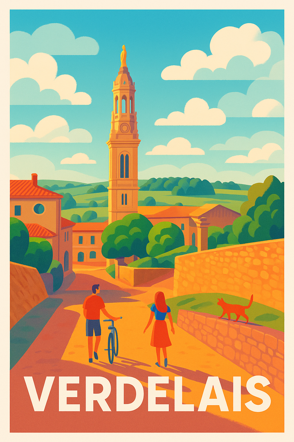 Affiche de Verdelais - Promenade ensoleillée au cœur du village