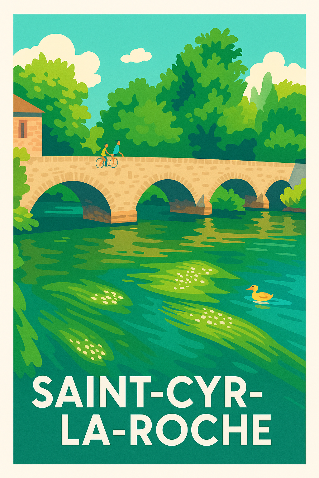 Affiche Saint-Cyr-la-Roche — Charme bucolique et nature apaisante · poster d'art de Saint-Cyr-la-Roche