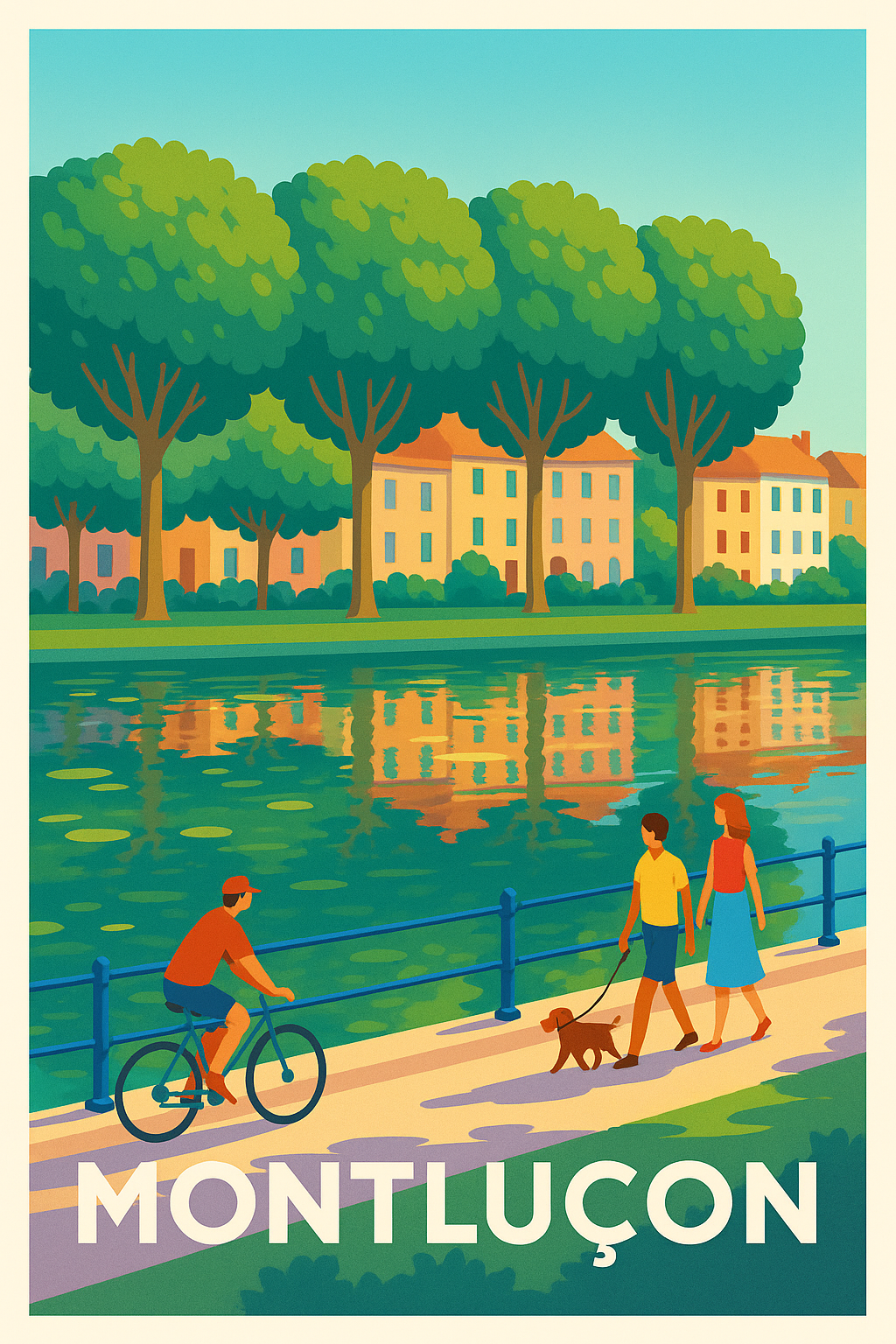 Affiche Montluçon — Balade au fil de l'eau · poster d'art de Montluçon