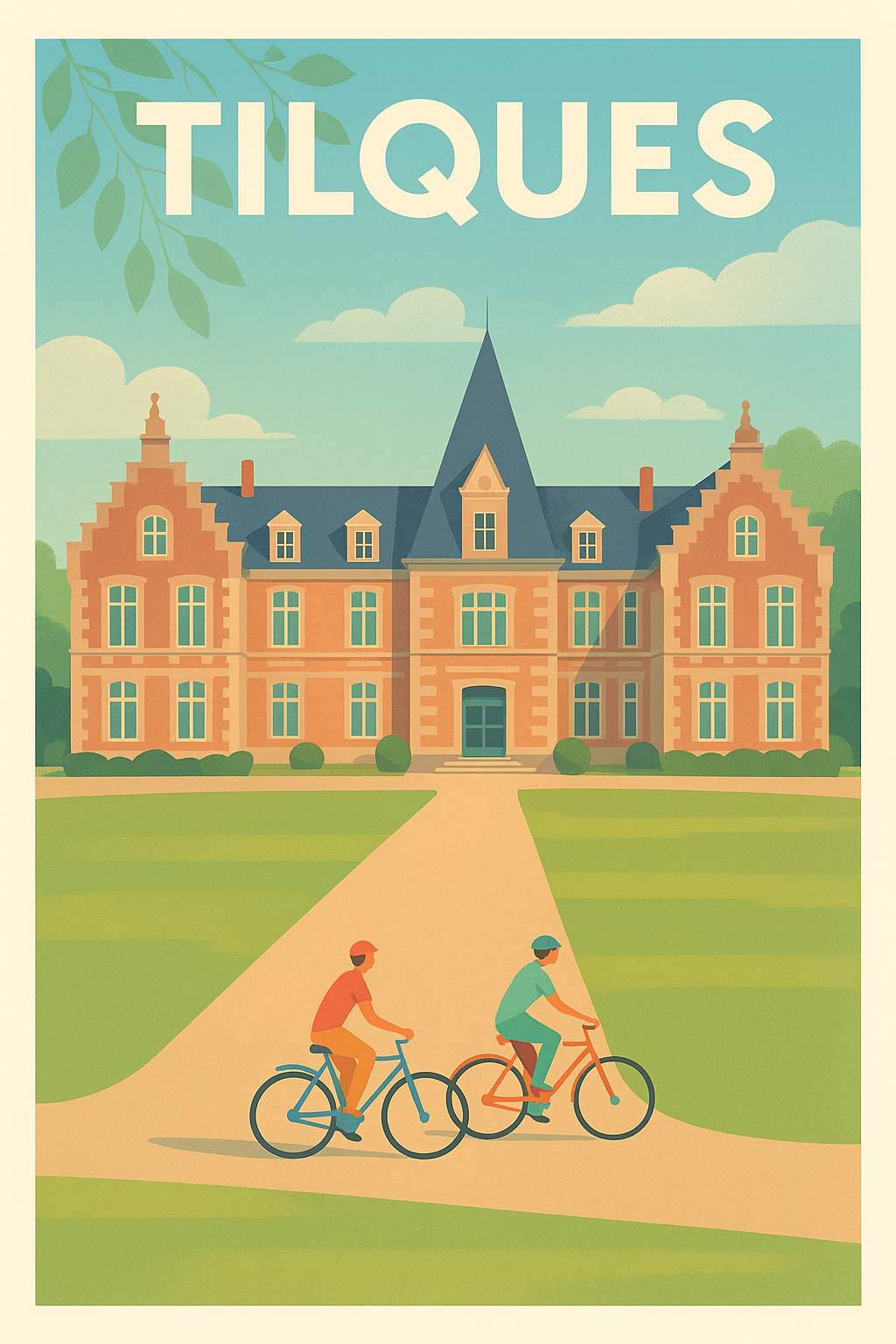 Affiche de Tilques - L'élégance à vélo au cœur du patrimoine
