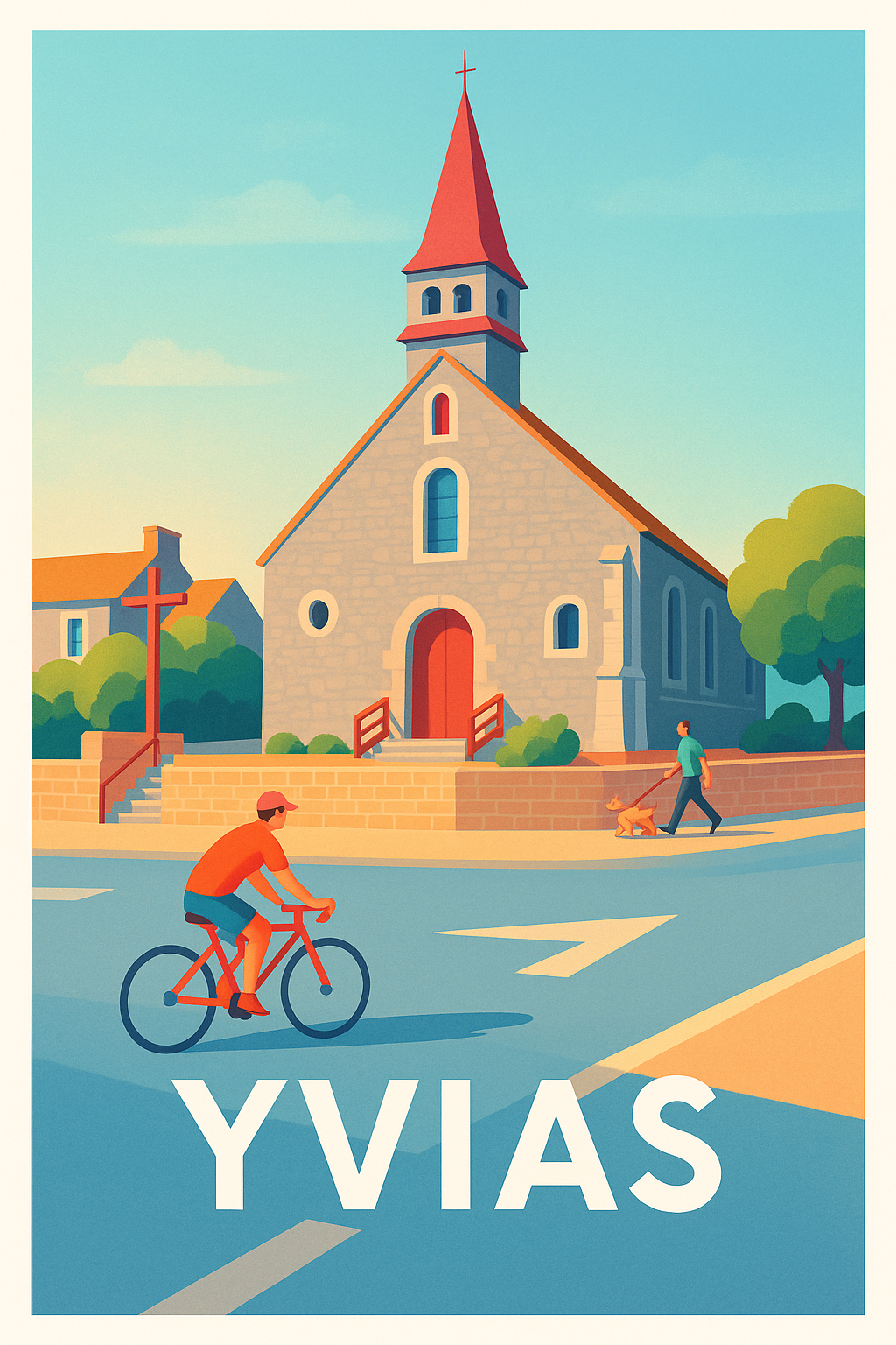 Affiche Yvias — Charme et sérénité au cœur du village · poster d'art de Yvias