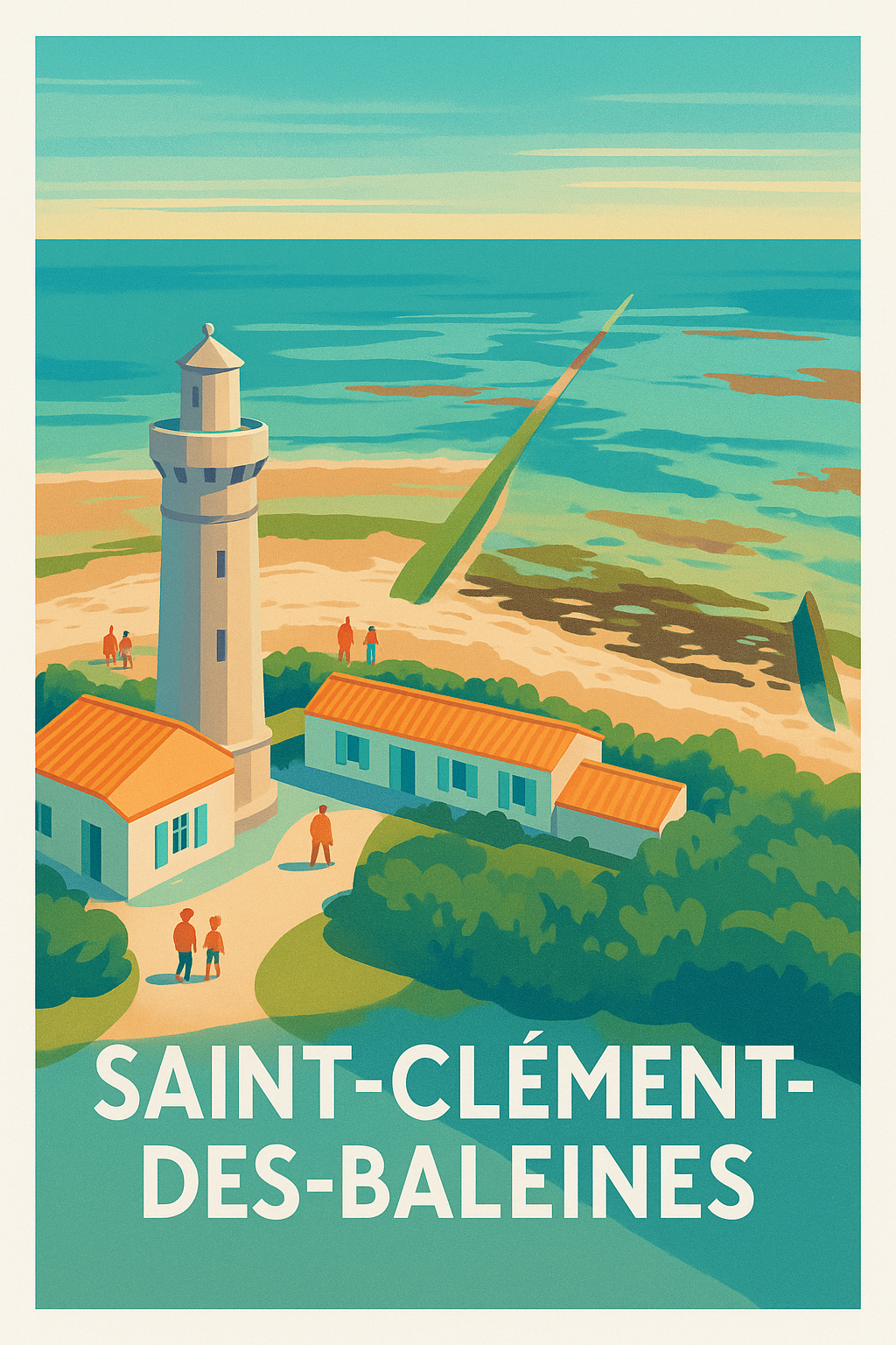 Affiche de Saint-Clément-des-Baleines - Le phare et la mer en harmonie