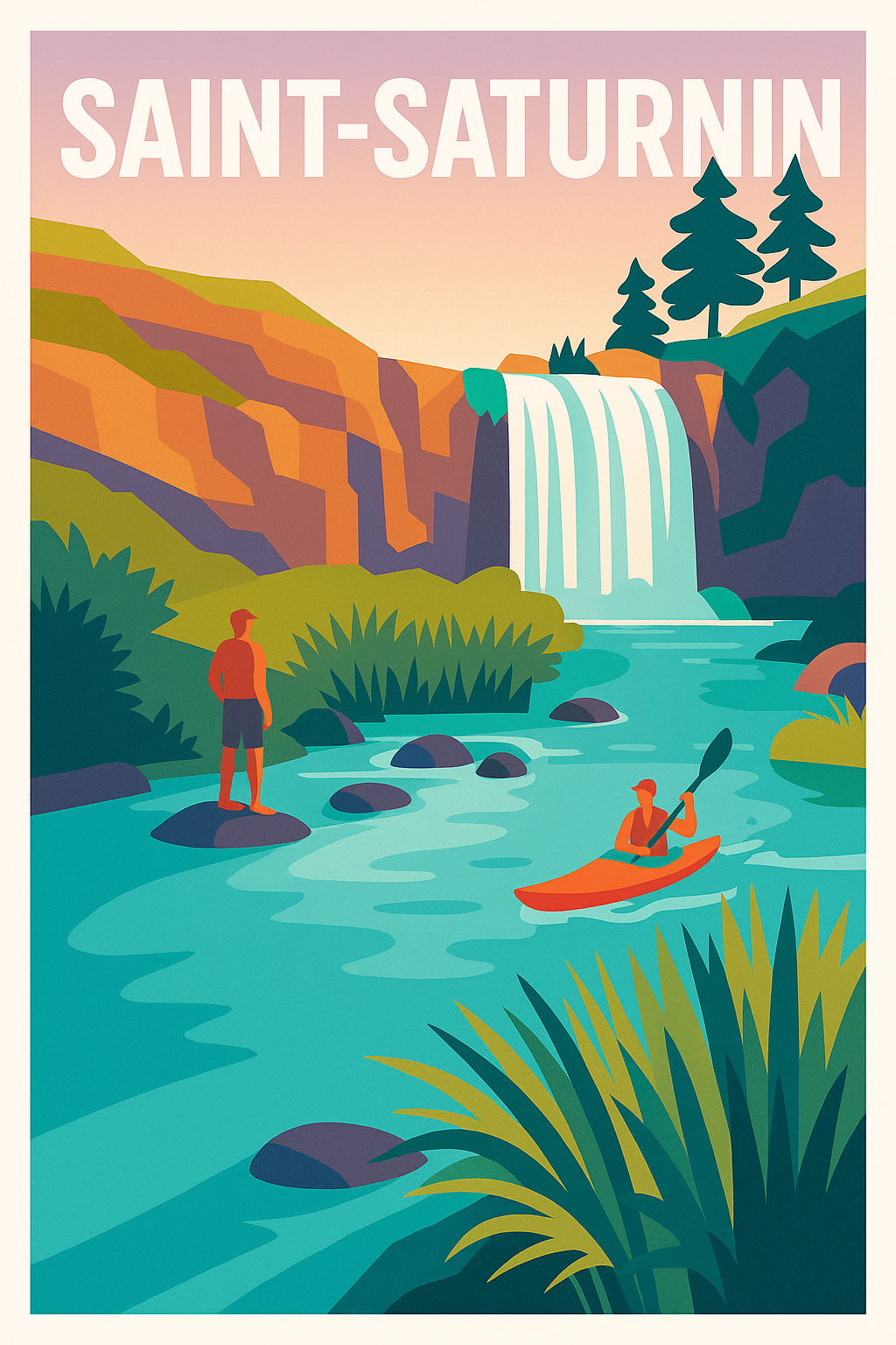 Affiche Saint-Saturnin — Évasion Nature et Aventure · poster d'art de Saint-Saturnin
