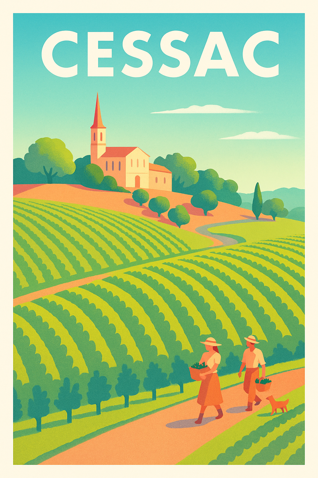 Affiche de Cessac - Charme bucolique des vignobles