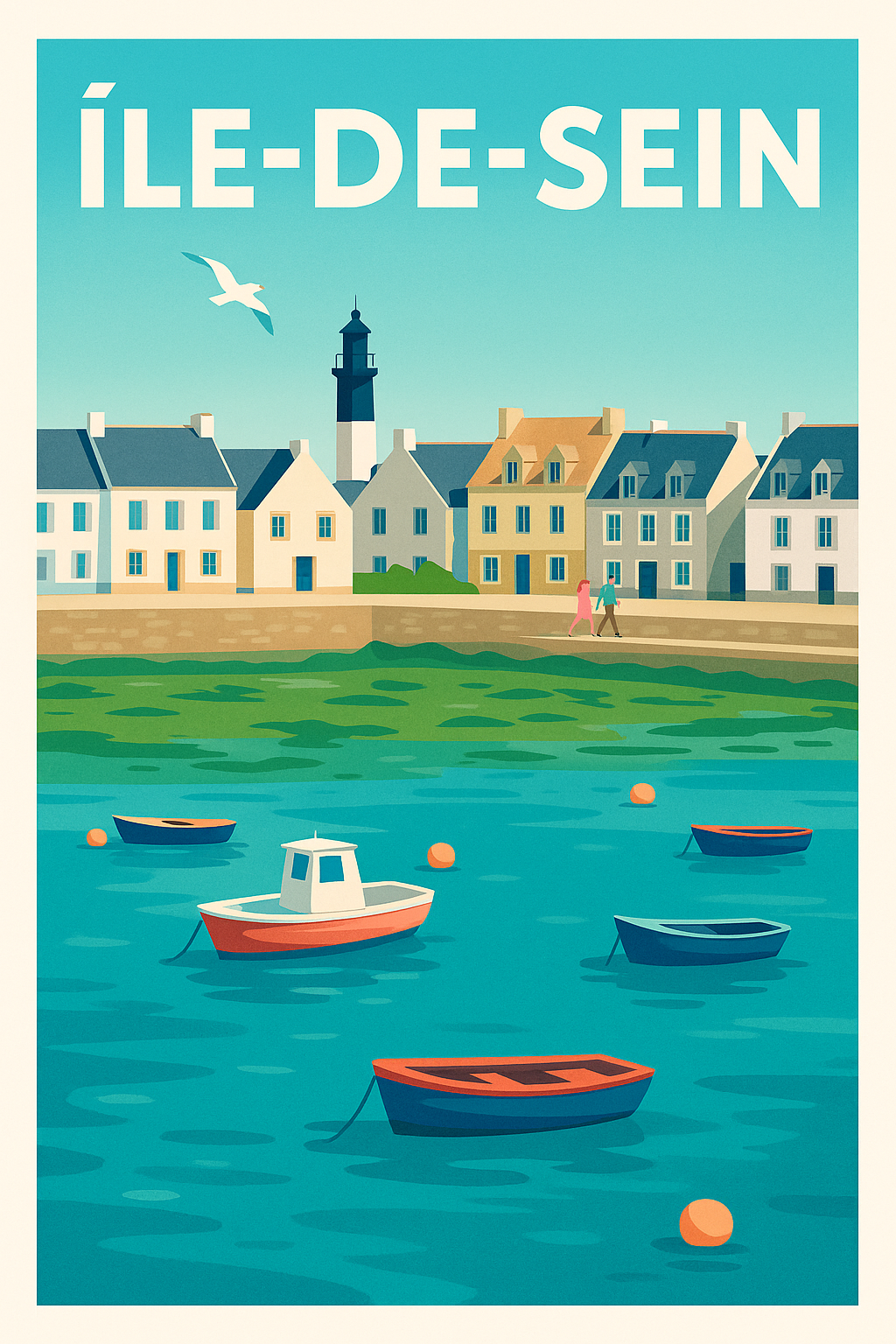 Affiche Île-de-Sein — Charme et Sérénité Maritime · poster d'art de Île-de-Sein