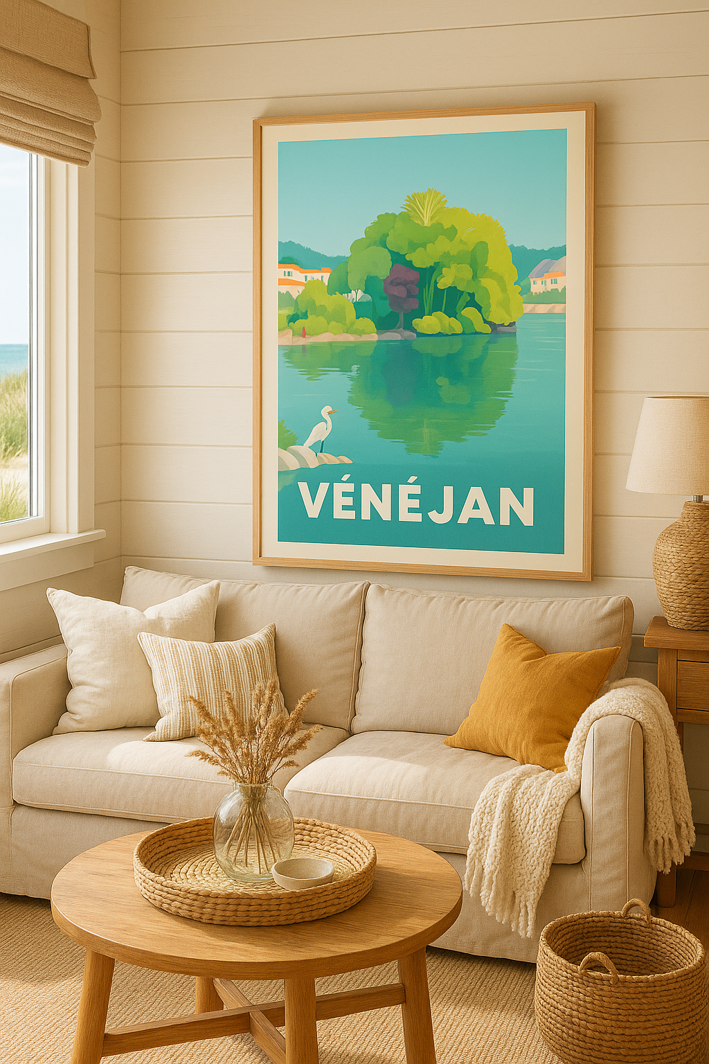 Affiche Vénéjan — Sérénité sur les rives du Rhône · poster d'art de Vénéjan
