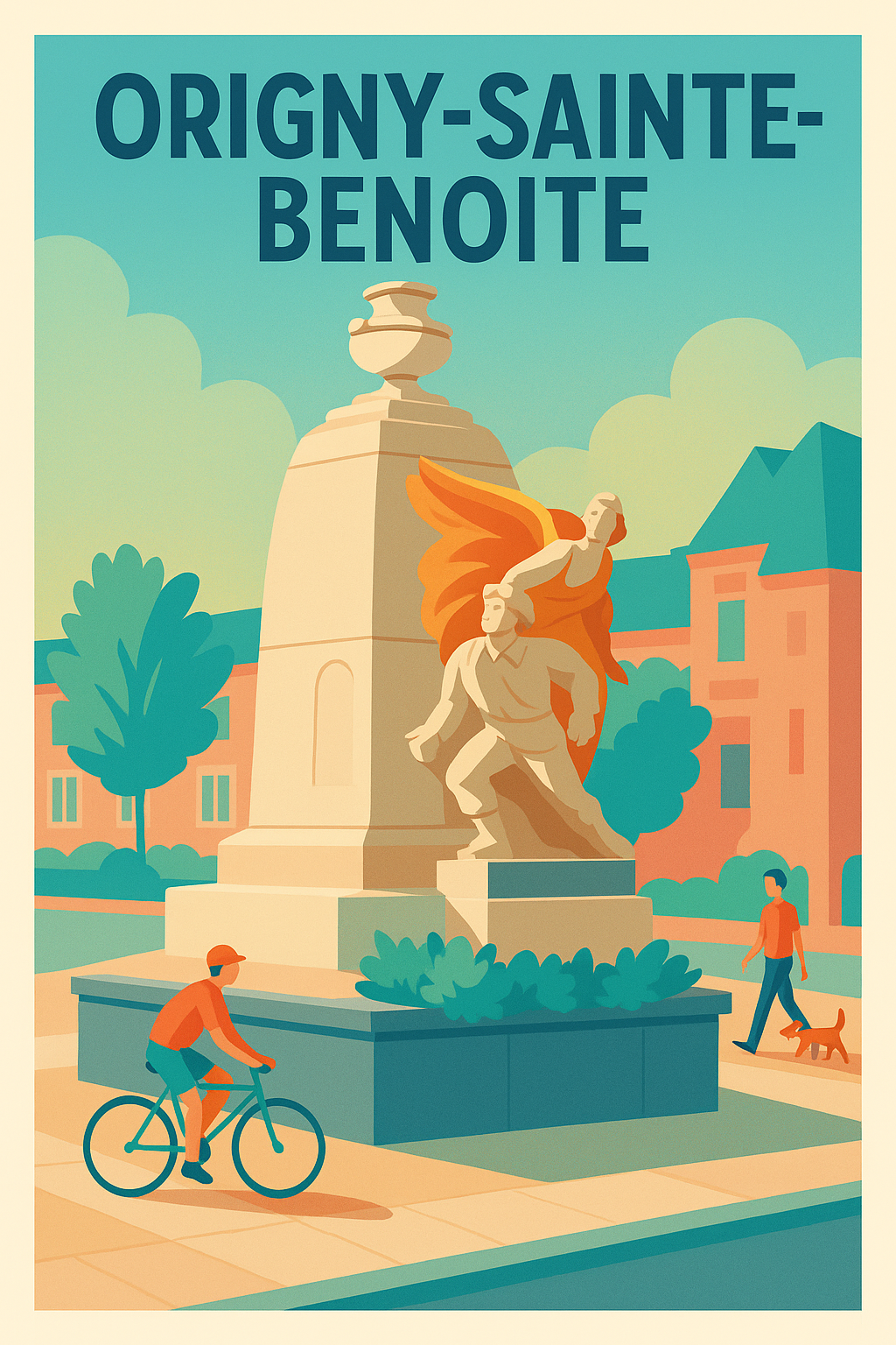 Affiche de Origny-Sainte-Benoite - L'élégance d'un monument au coeur de la ville
