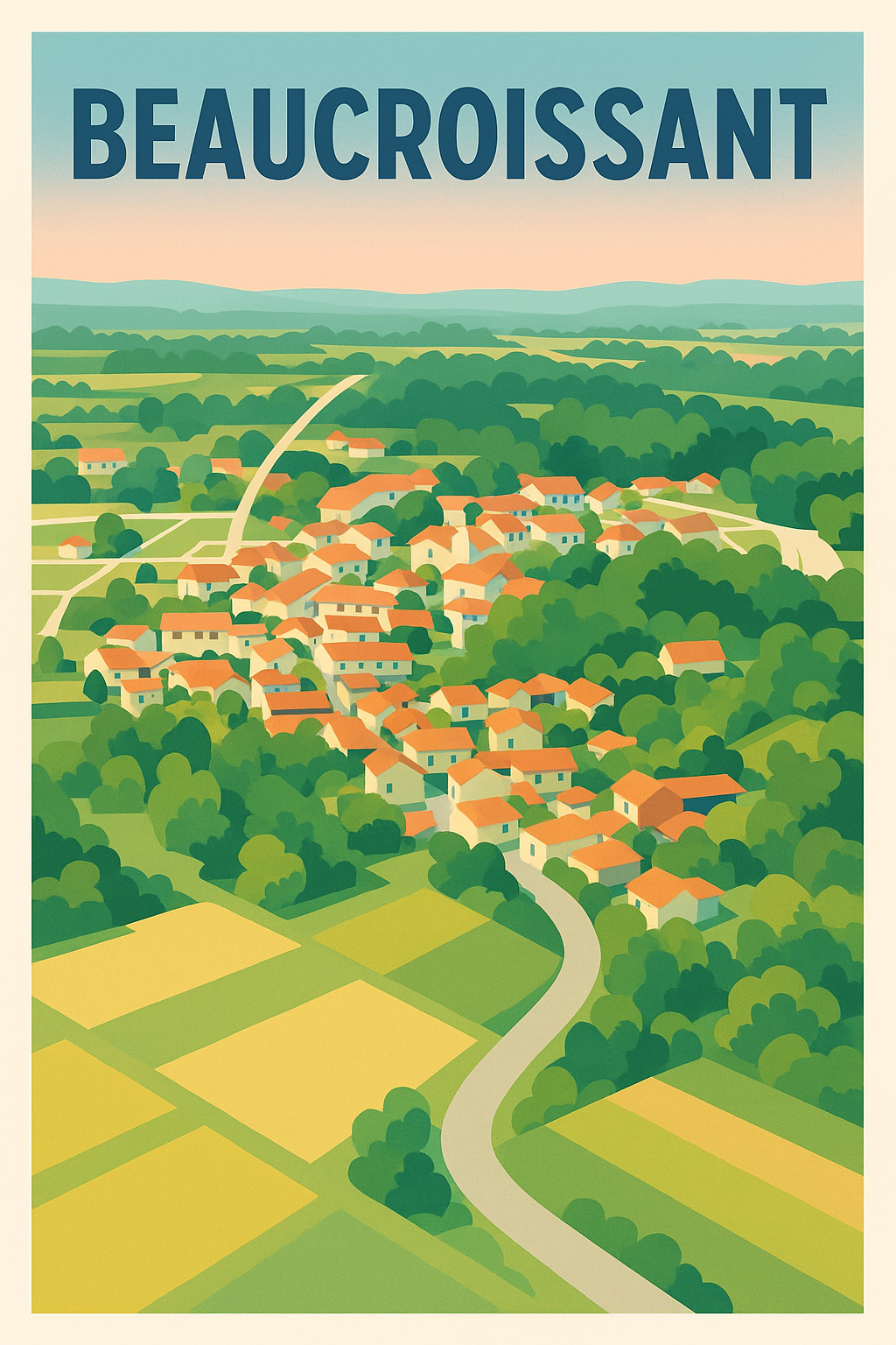 Affiche de Beaucroissant - Charmant village entre champs et collines