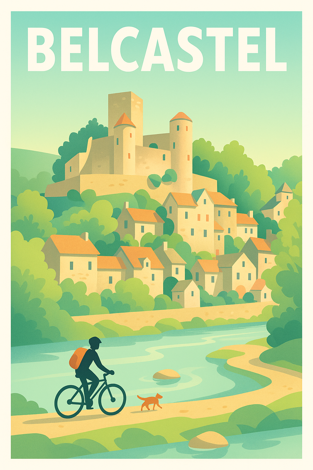 Affiche de Belcastel - L'évasion à vélo au cœur d'un village médiéval