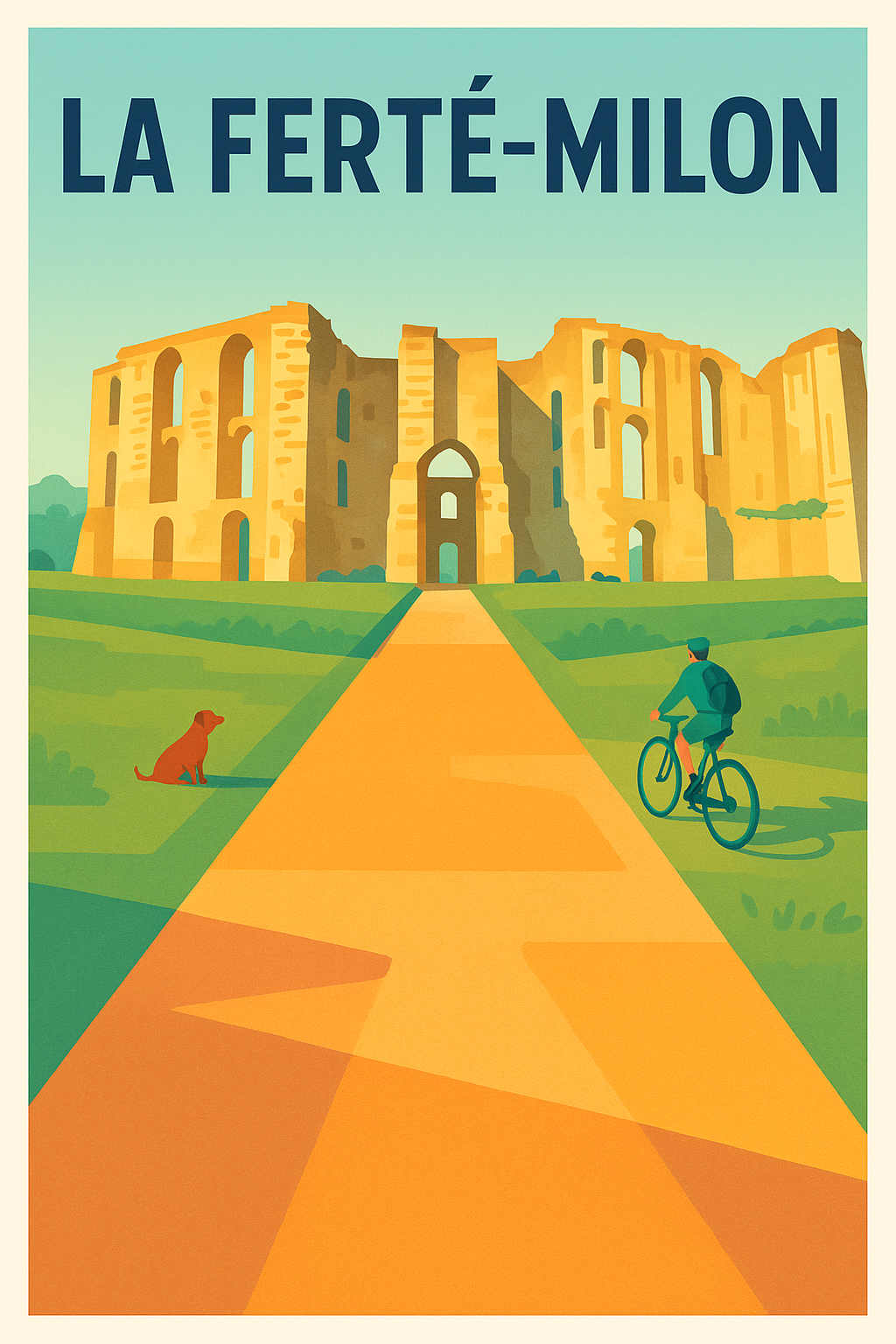Affiche de La Ferté-Milon - Découvrez le charme historique en illustration vintage