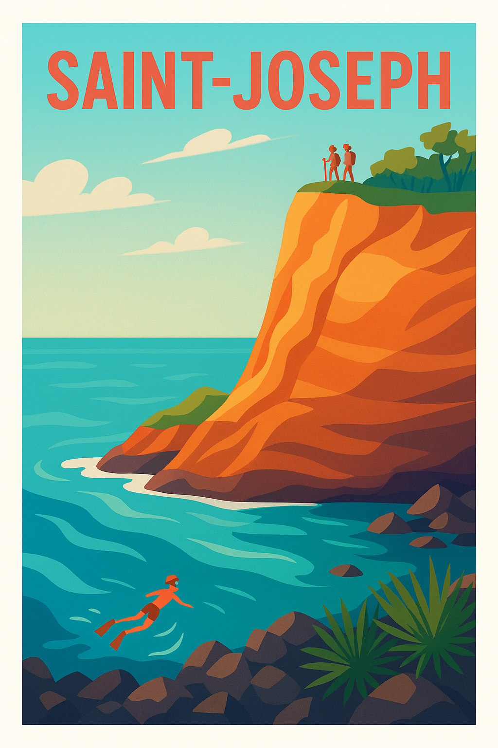 Affiche de Saint-Joseph - Évasion marine et falaises sauvages