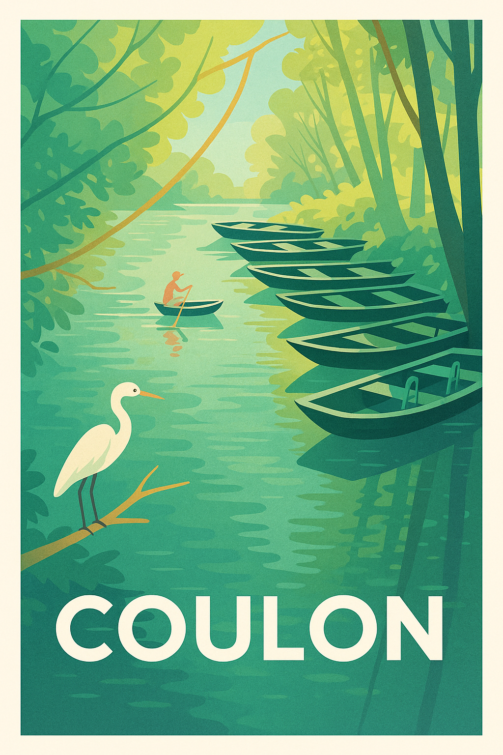 Affiche Coulon — Sérénité au fil de l'eau · poster d'art de Coulon