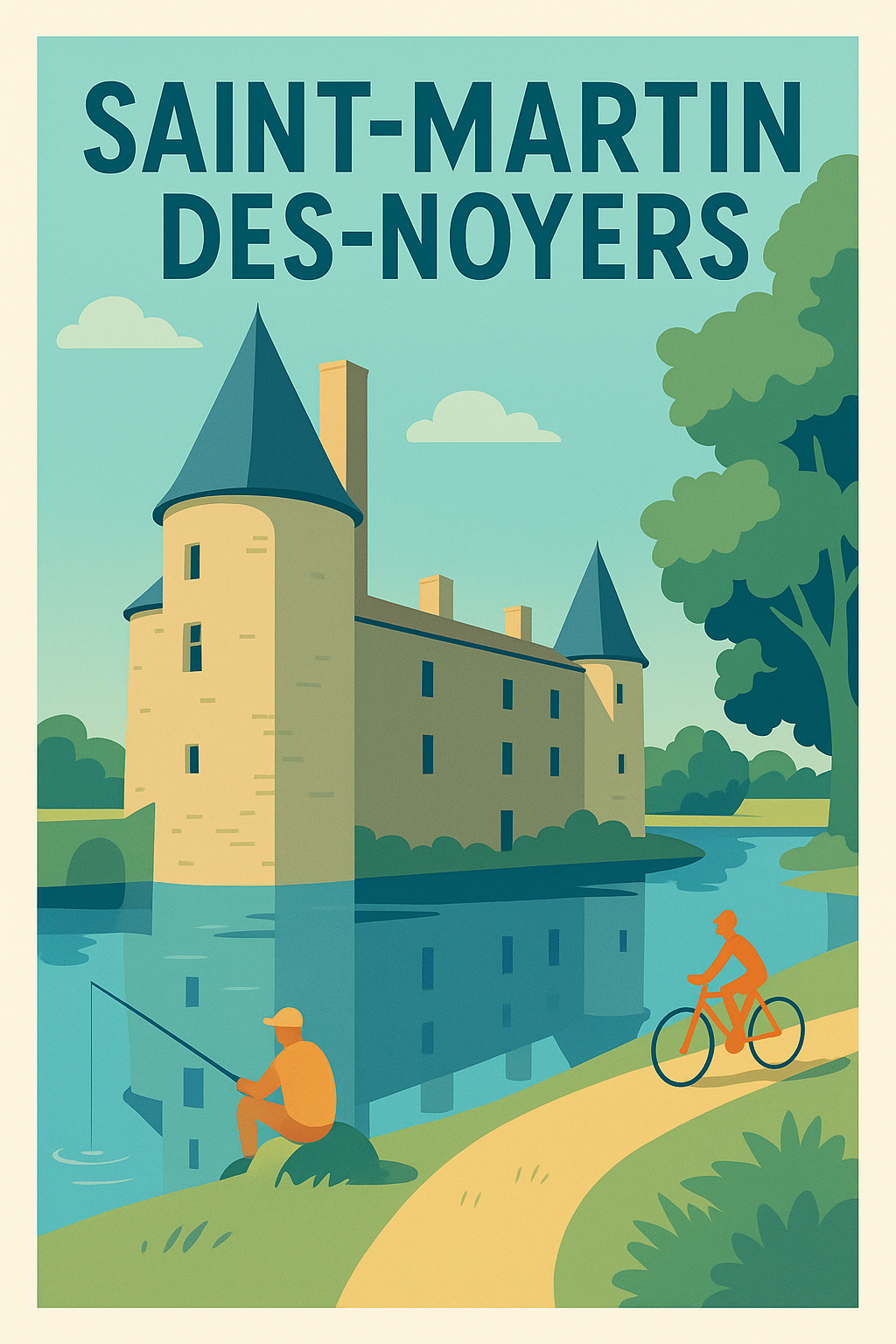 Affiche de Saint-Martin-des-Noyers - Charme et nature au fil de l'eau