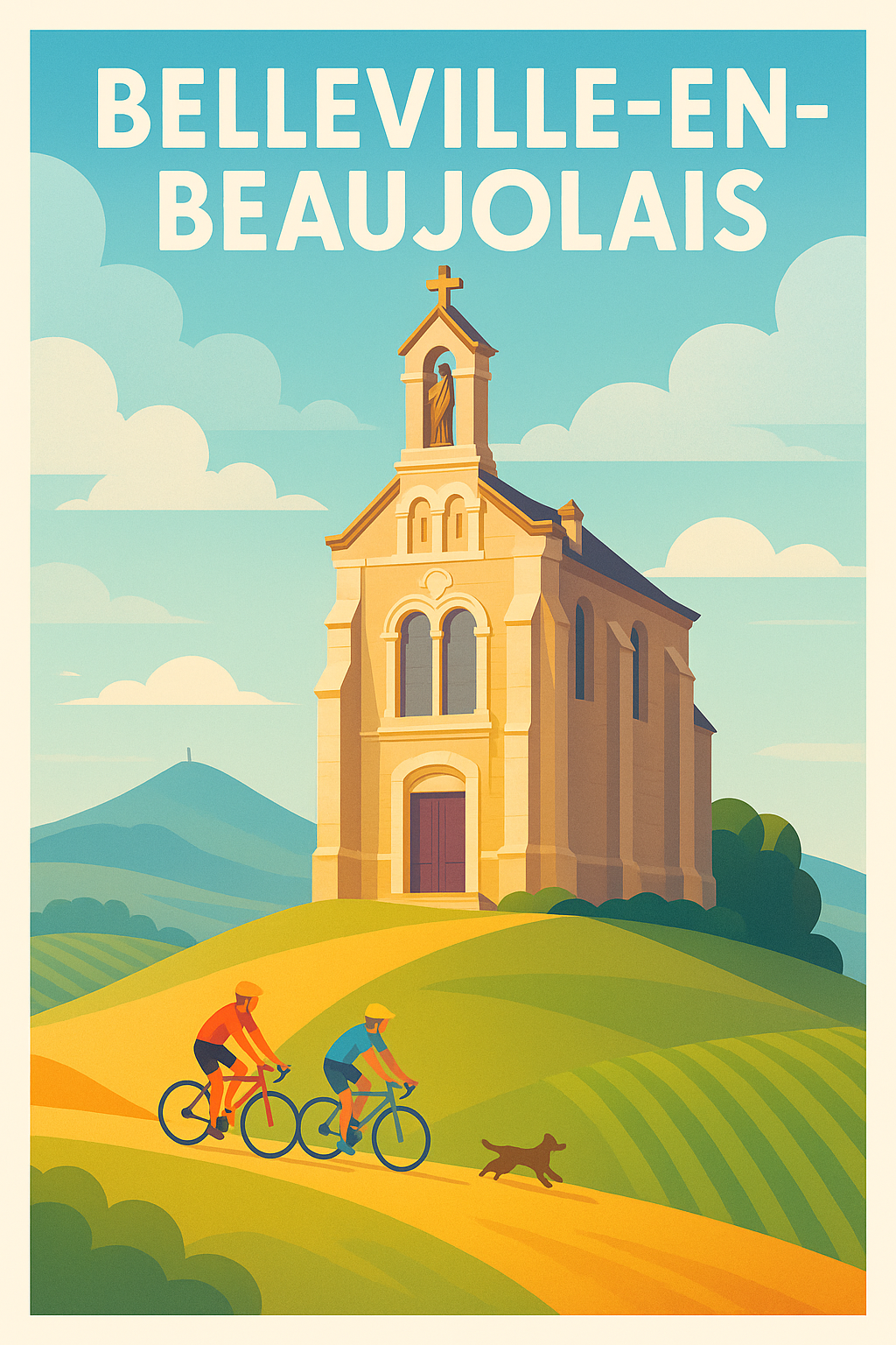 Affiche de Belleville-en-Beaujolais - Évasion champêtre et patrimoine historique