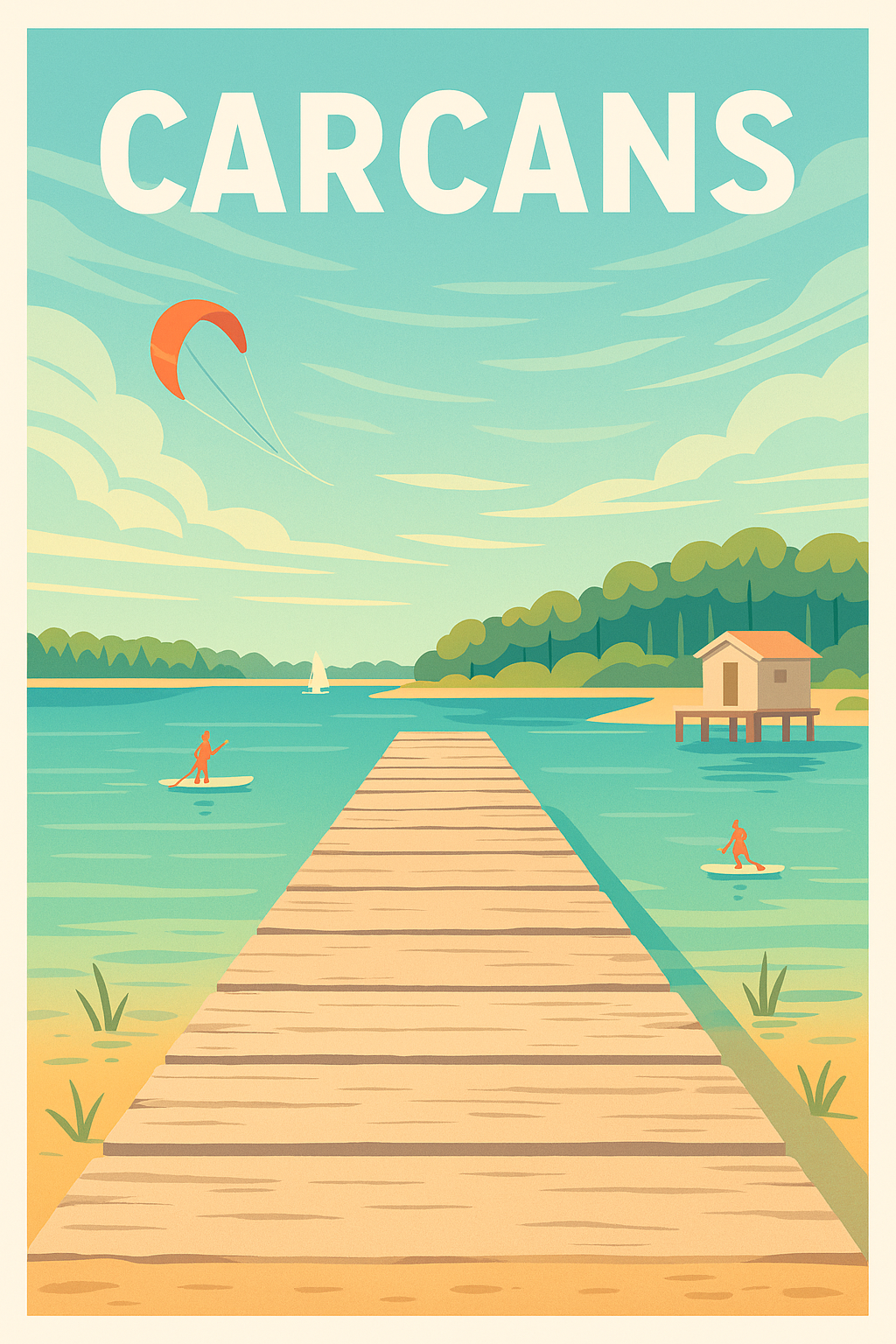 Affiche Carcans — Évasion et sérénité au bord de l'eau · poster d'art de Carcans
