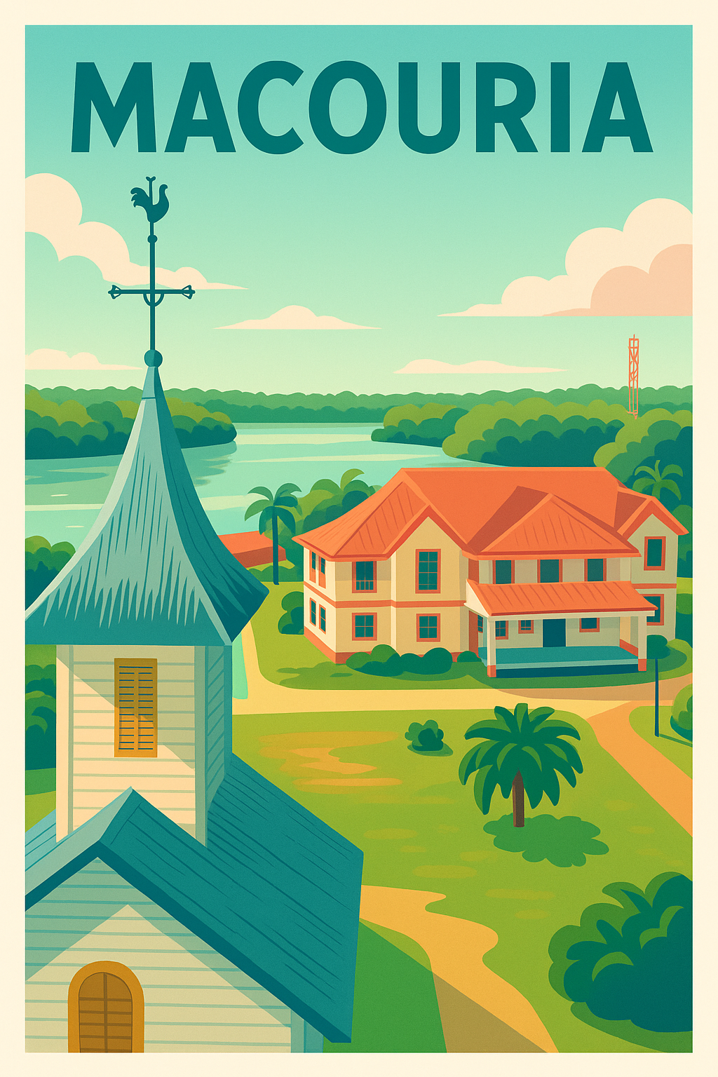 Affiche de Macouria - Charme tropical et sérénité guyanaise